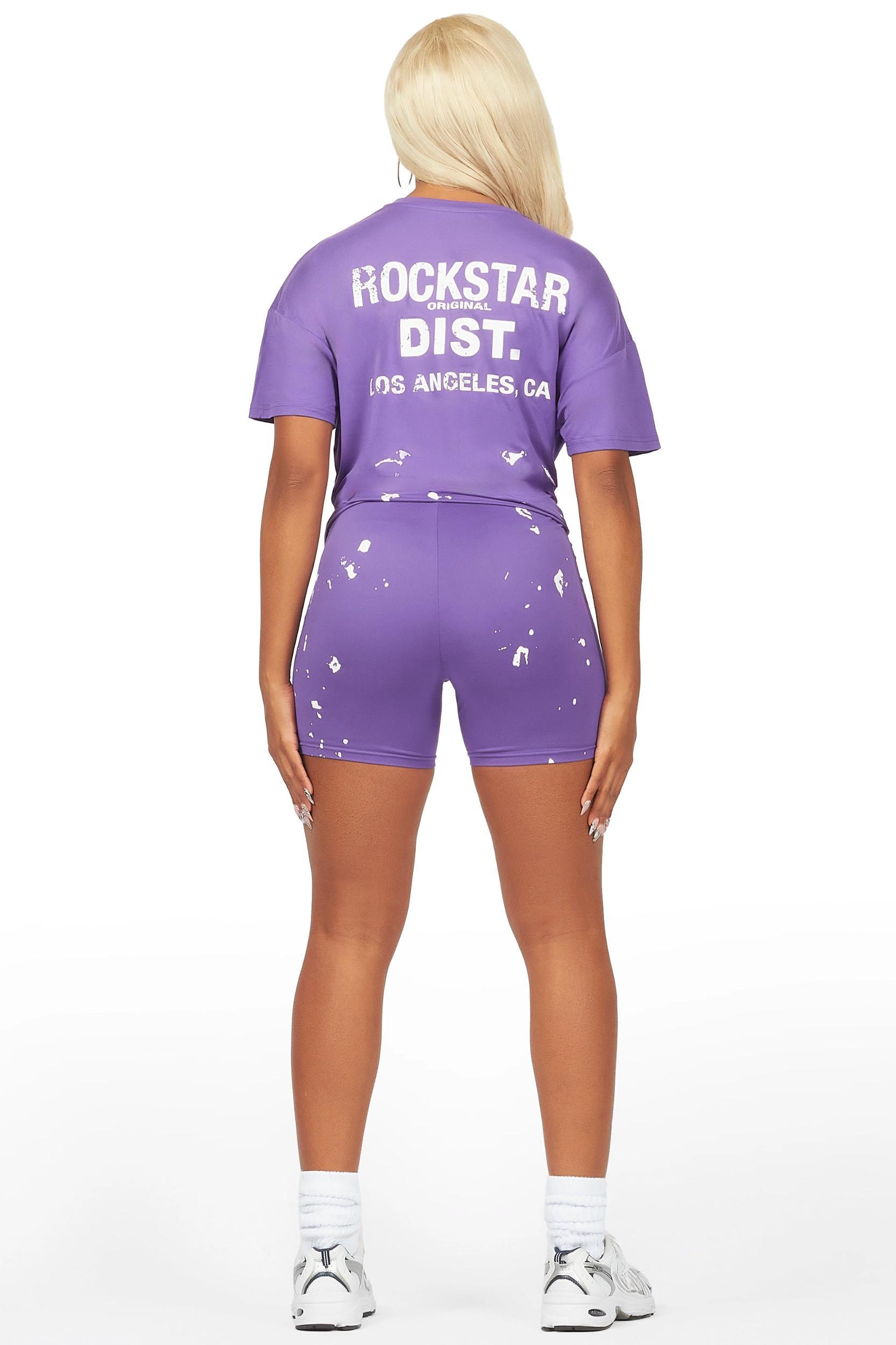 Living For It Purple Bike Short Set Female Product Image