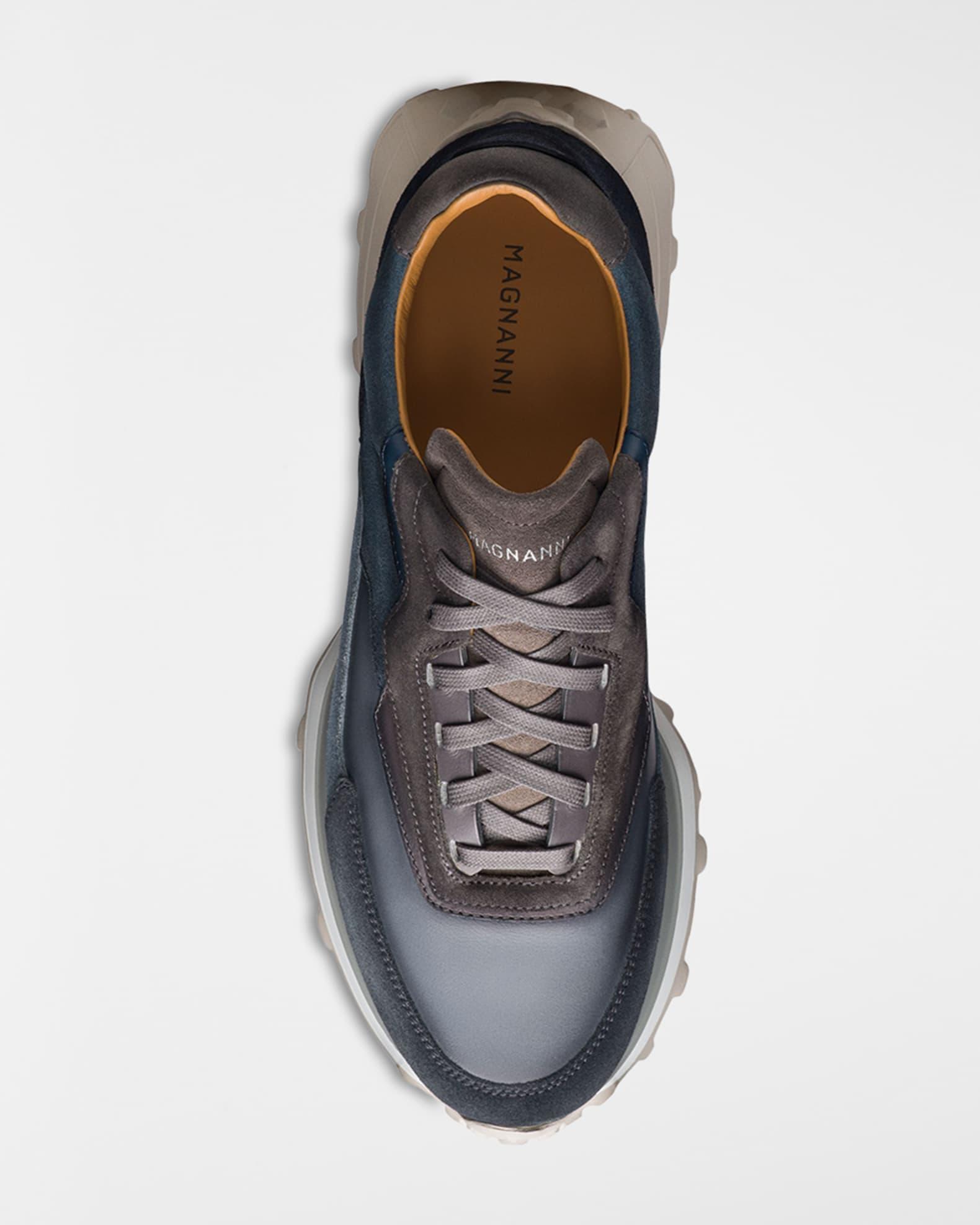 Men's Onyx Suede and Leather Runner Sneakers Product Image