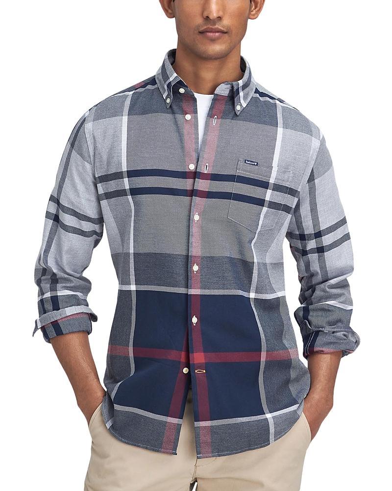 BARBOUR Men's Dunoon Tailored-fit Tartan Button-down Twill Shirt In Blue Granite Product Image