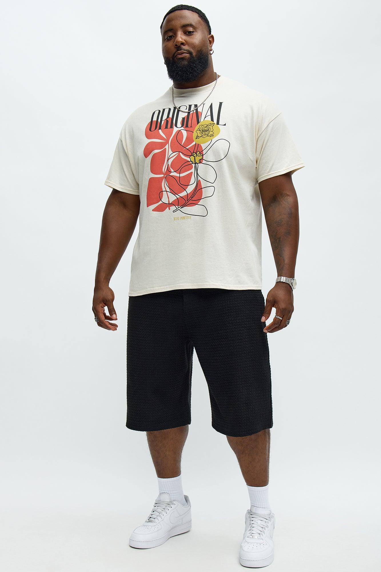 Original Flower Artwork Short Sleeve Tee - Natural Male Product Image