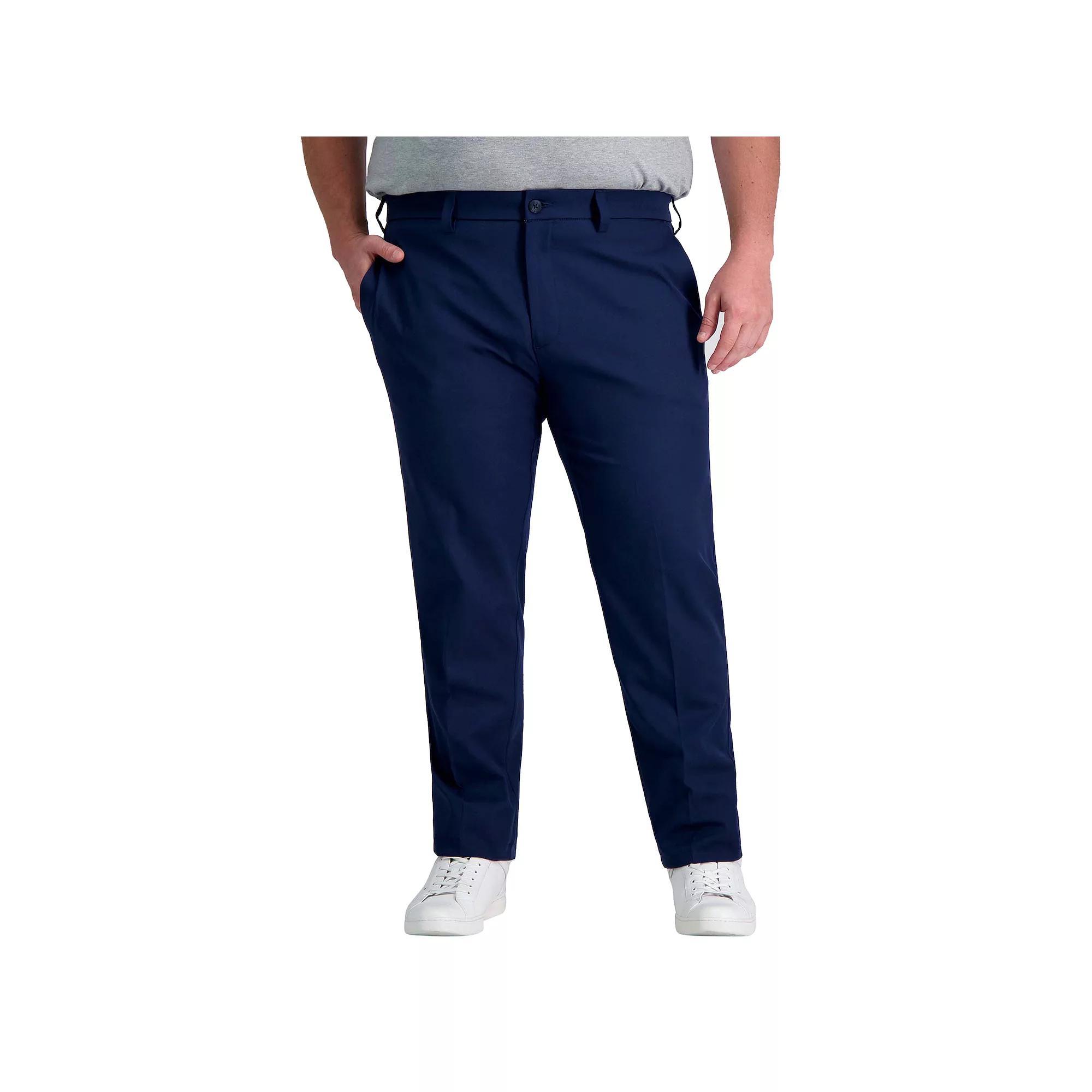 Big & Tall Haggar Cool Right Performance Flex Pants, Mens Black Product Image
