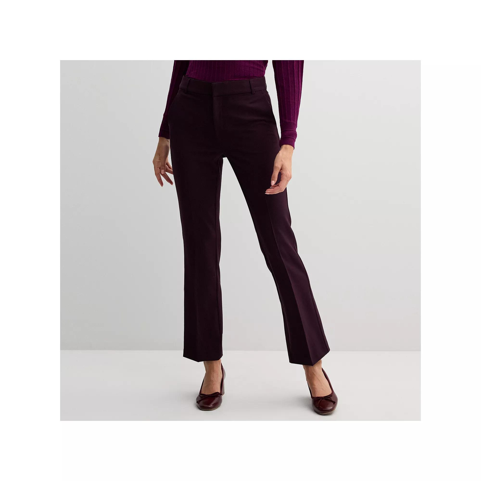 Women's Nine West Barely Bootcut Pant, Size: 14 Short, Black Wine Product Image