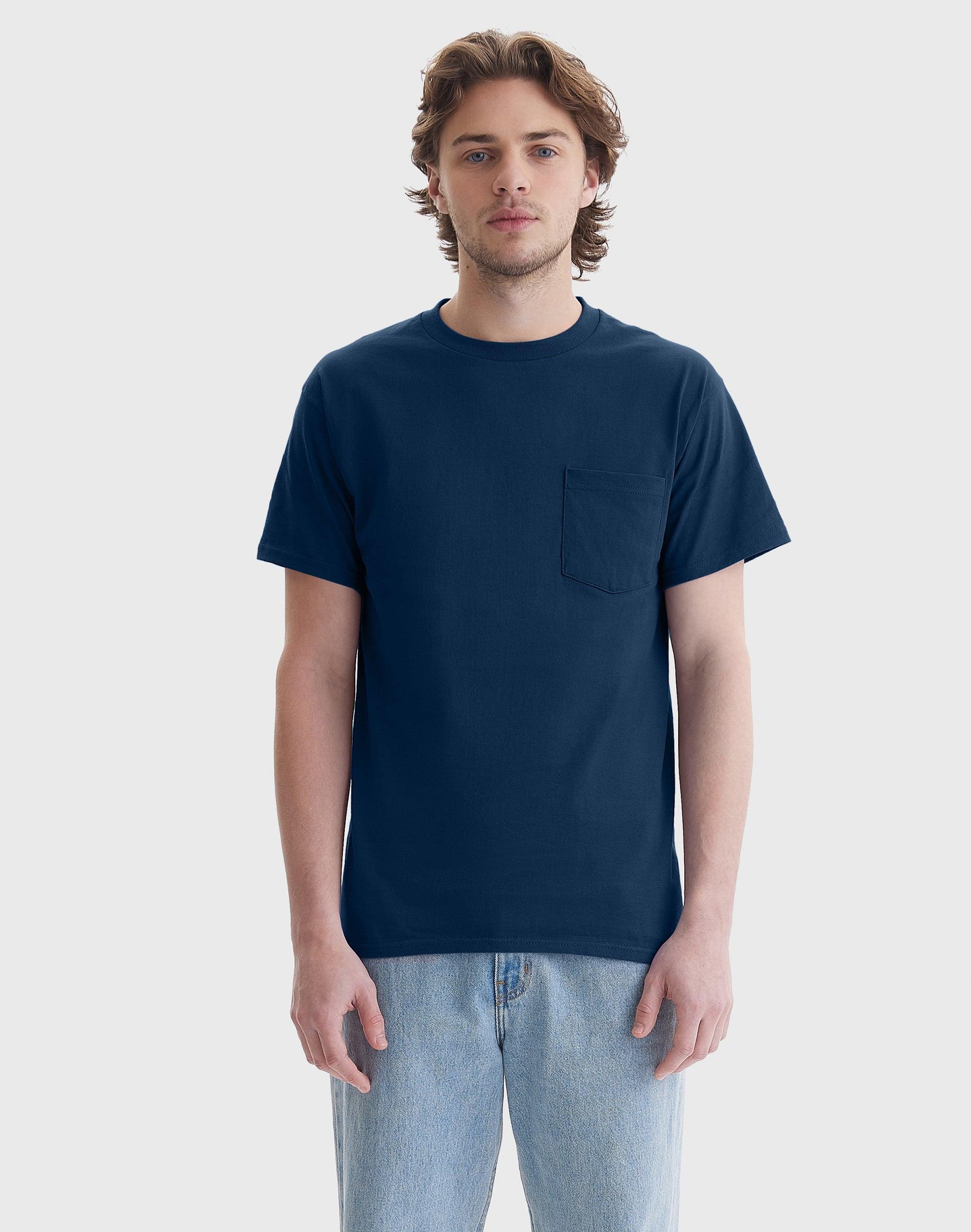 Hanes Mens Authentic Pocket T-Shirt Navy 2XL Product Image