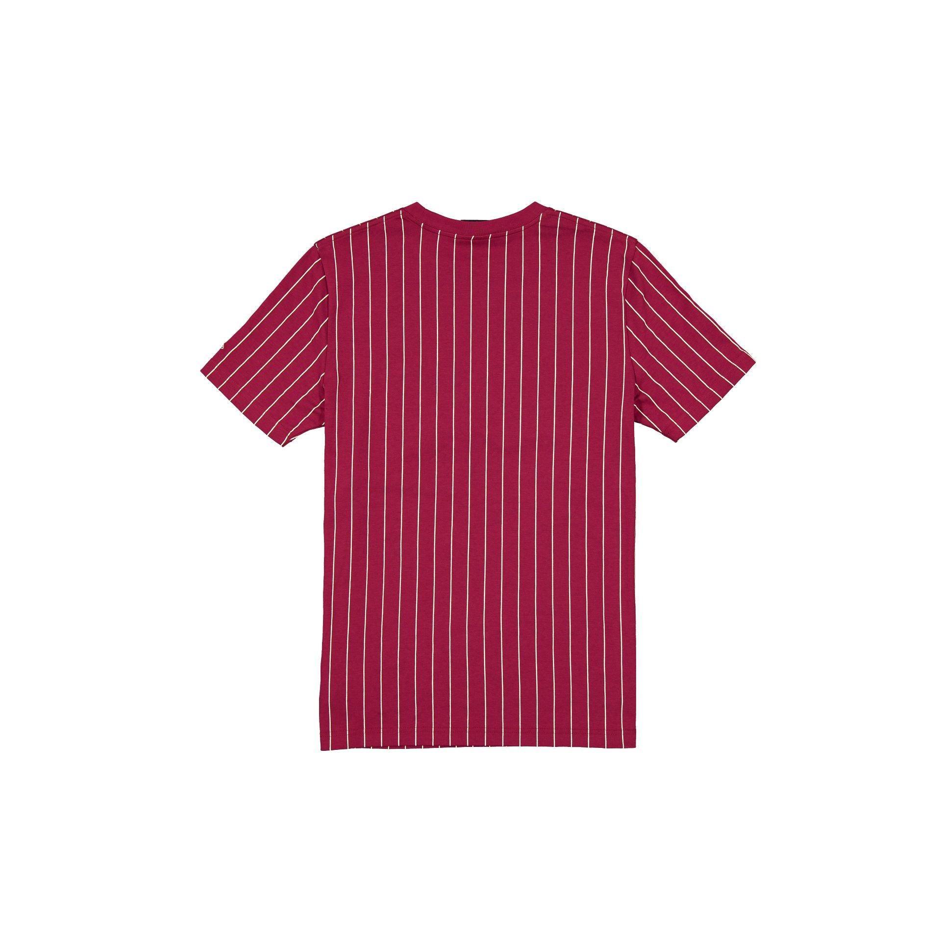 Philadelphia Phillies Throwback Pinstripe Wordmark T-Shirt Male Product Image