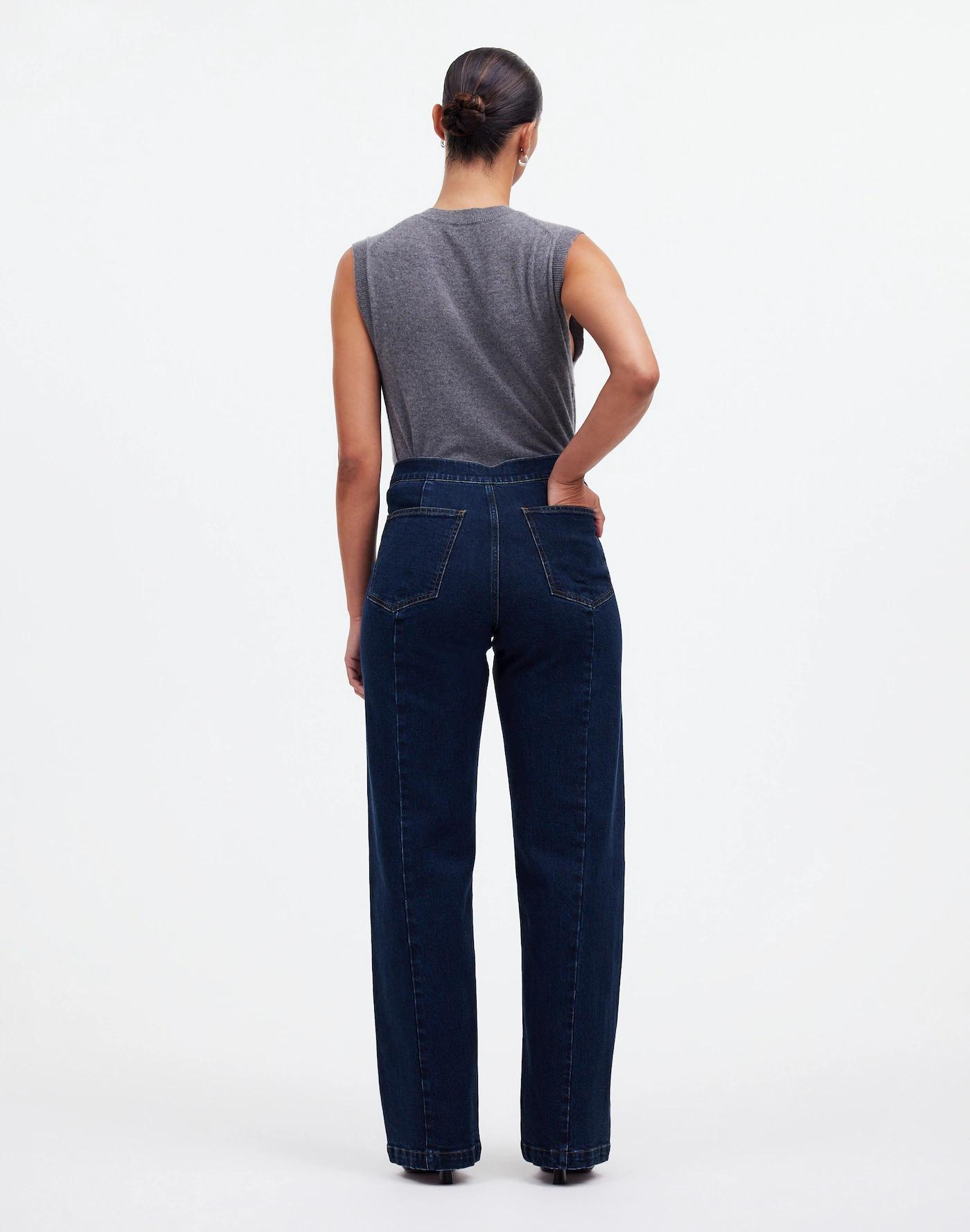 The Petite Curvy Emmett Wide-Leg Jean in Leffers Wash: Welt Pocket Edition Product Image