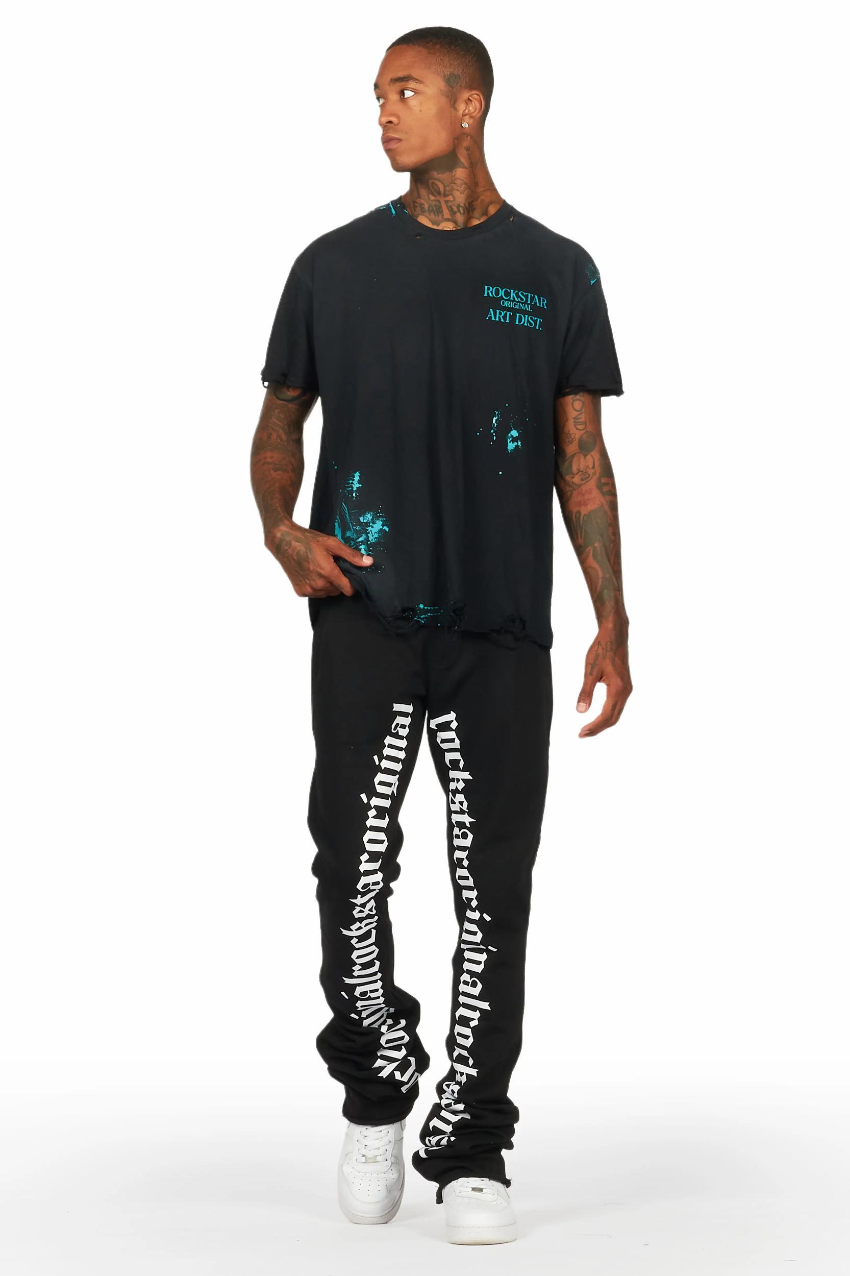 Callie Black/White Super Stacked Flare Pants Male Product Image