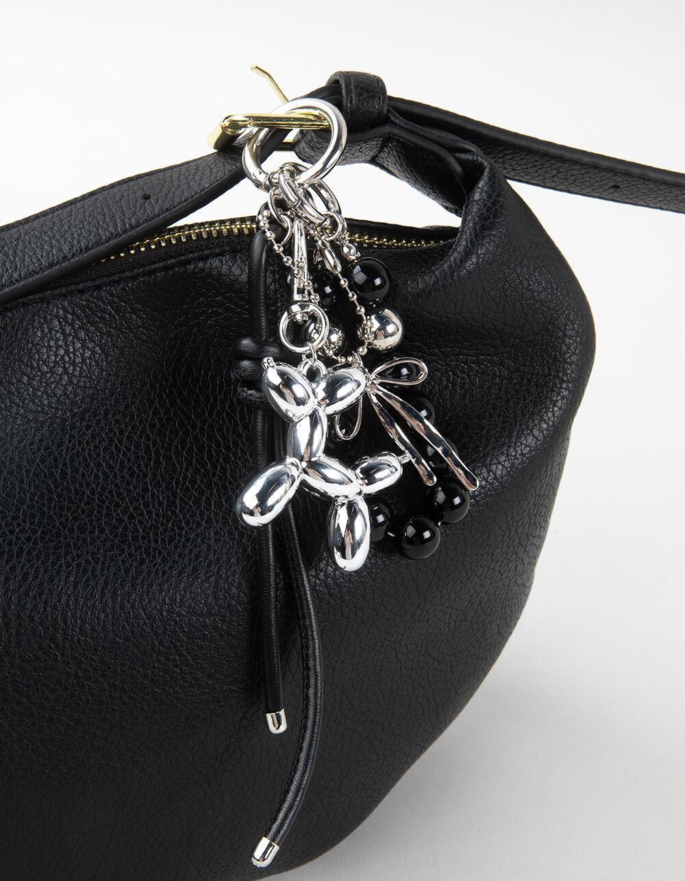 FULL TILT Punk Mixed Material Bag Charm - SILVER Product Image