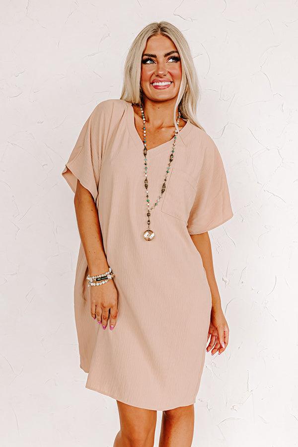 Shoreline Serenade Shift Dress In Iced Latte Product Image