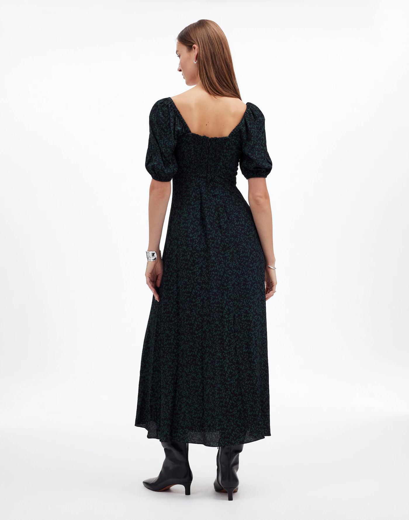 Puff-Sleeve Sweetheart Midi Dress Product Image