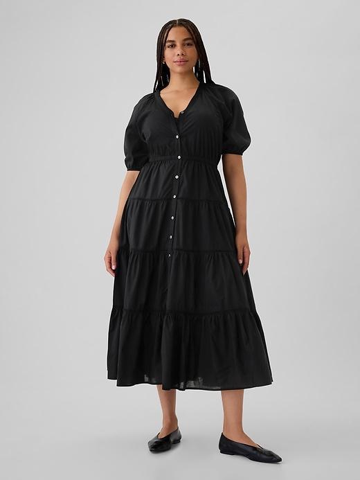Tiered Maxi Shirtdress Product Image
