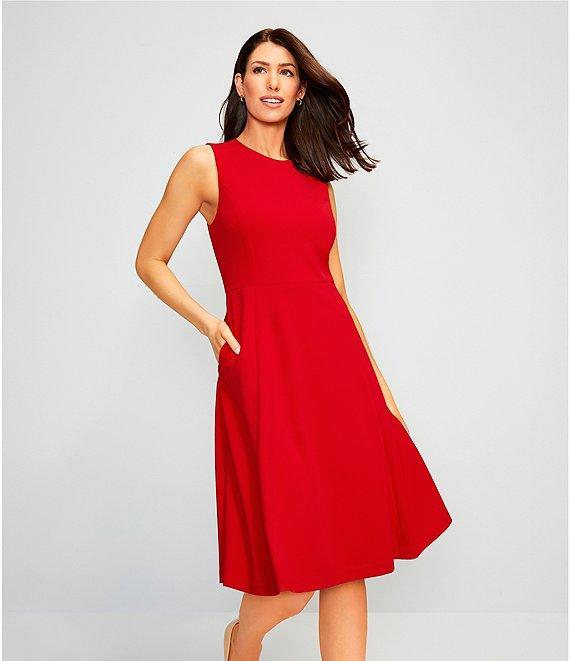 Investments Scuba Crepe Sleeveless Fit And Flare Dress Product Image