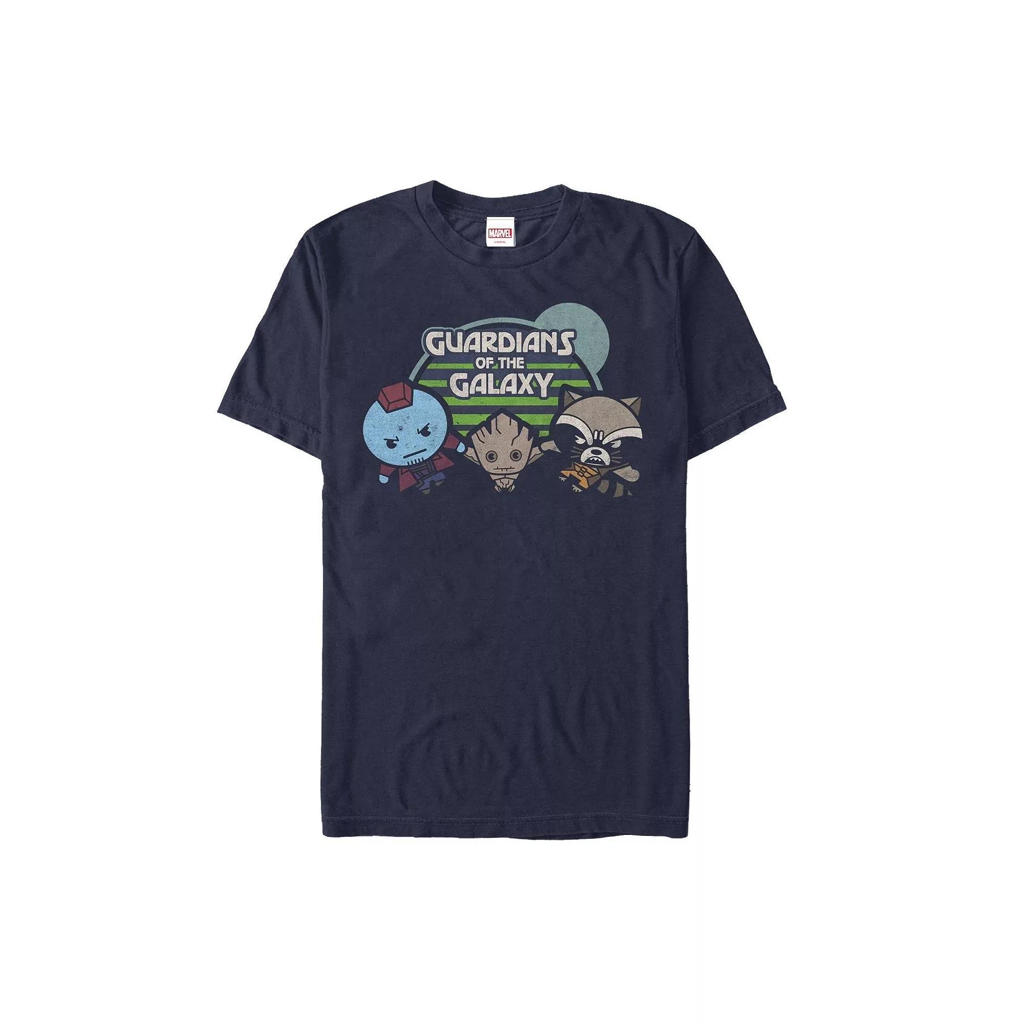 Men's Marvel Kawaii Art Collection Guardians of the Galaxy Graphic Tee, Size: Small, Blue Product Image