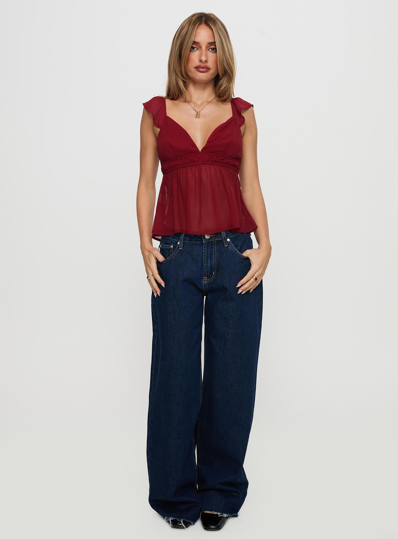 Elysea Top Burgundy Product Image