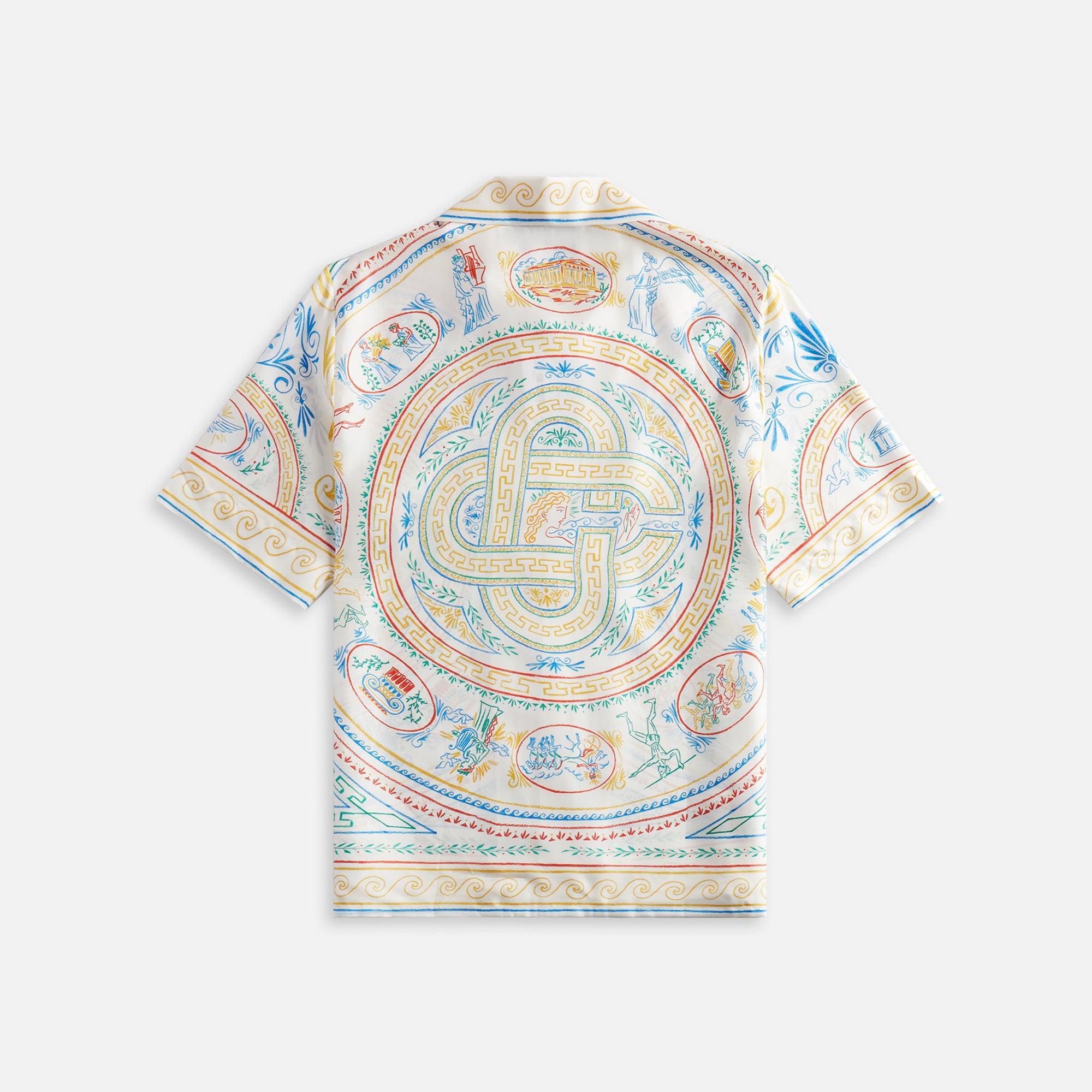 Casablanca Short Sleeve Cuban Collar Shirt - White / Multicolour Male Product Image