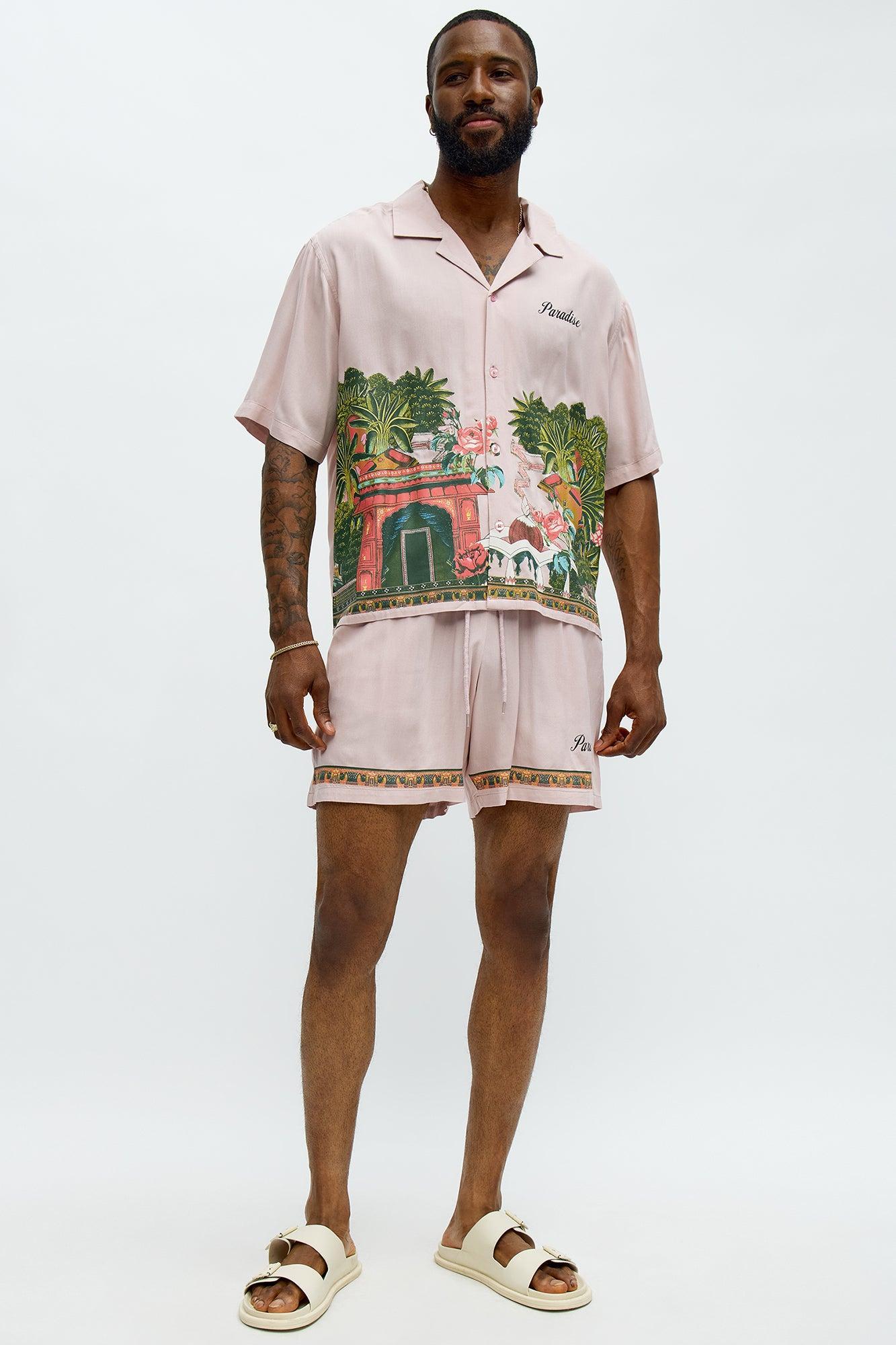 Paradise Set Relaxed Drawstring Short - Pink Male Product Image