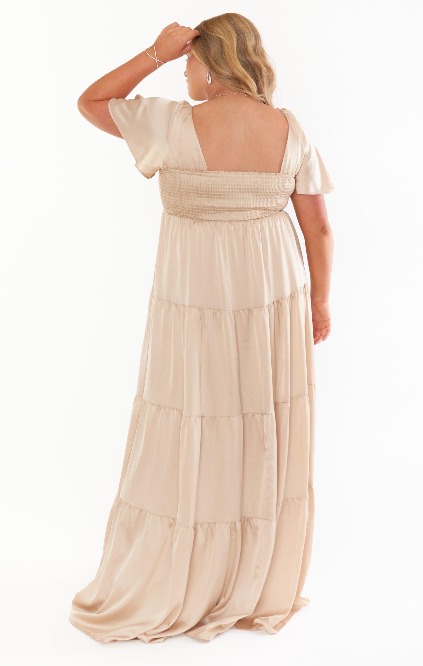 Nicole Maxi Dress ~ Champagne Luxe Satin Product Image