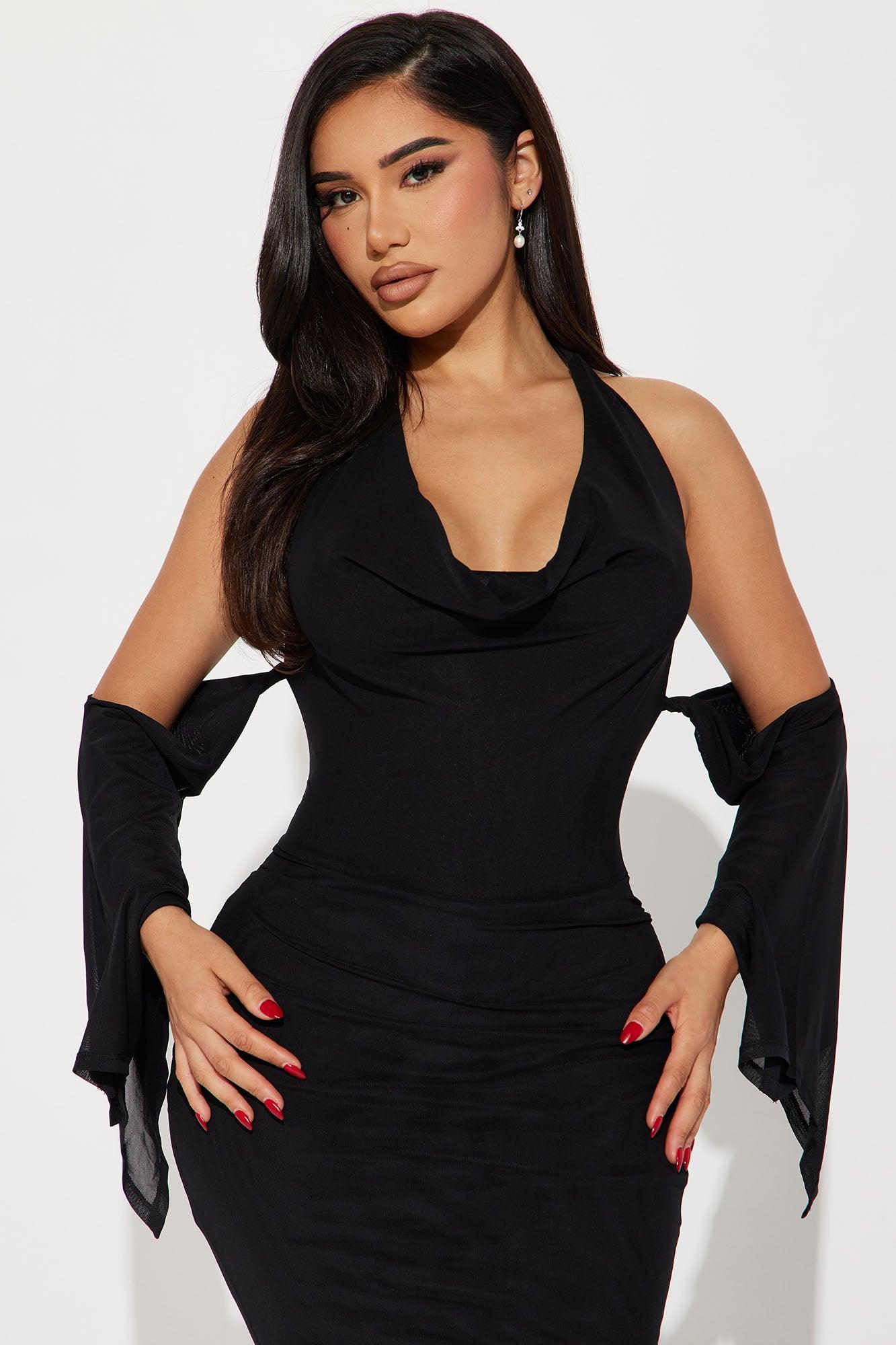 Haven Mesh Maxi Dress - Black Product Image
