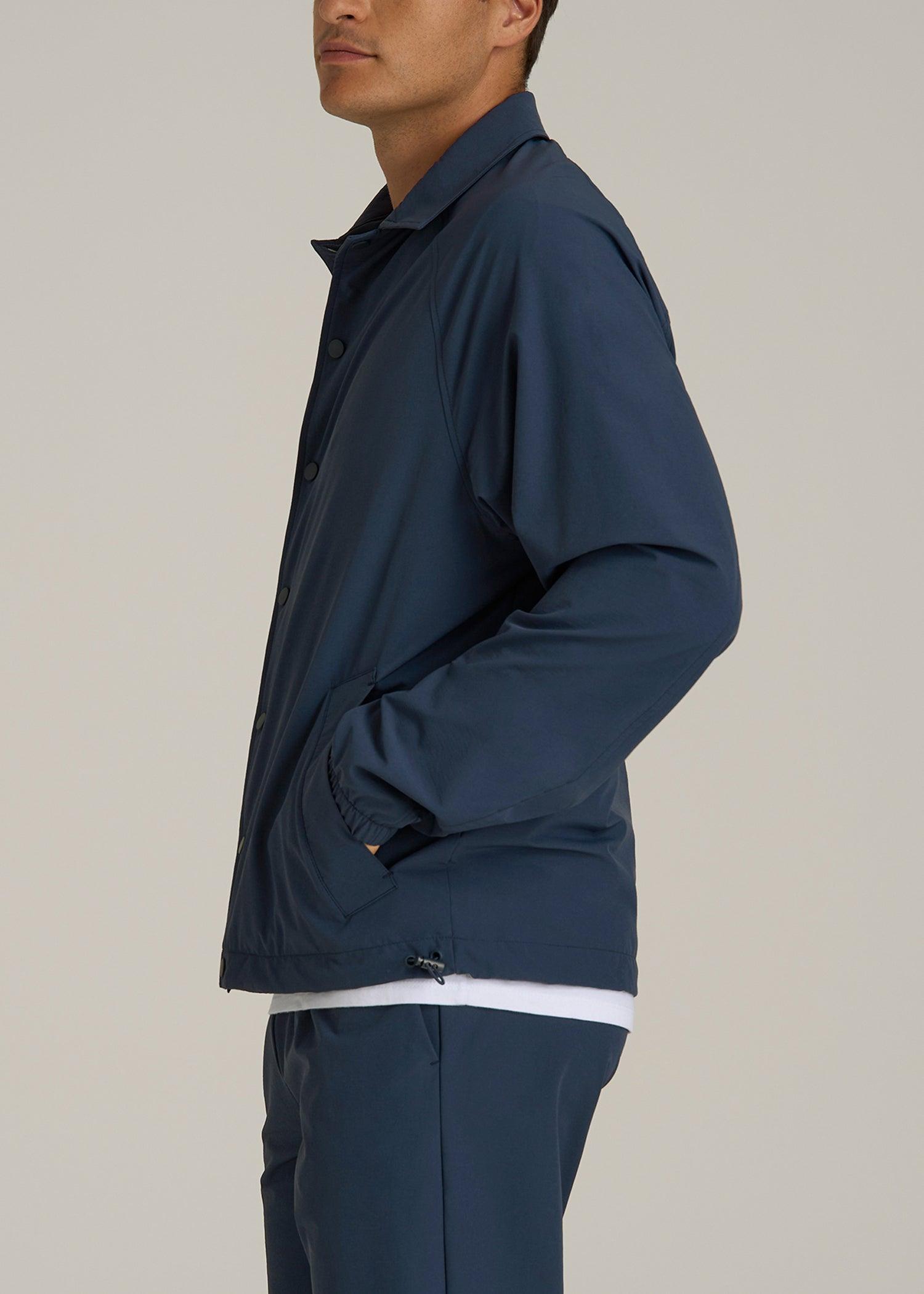 Flex Nylon Coach's Jacket for Tall Men in Navy Blue Male Product Image
