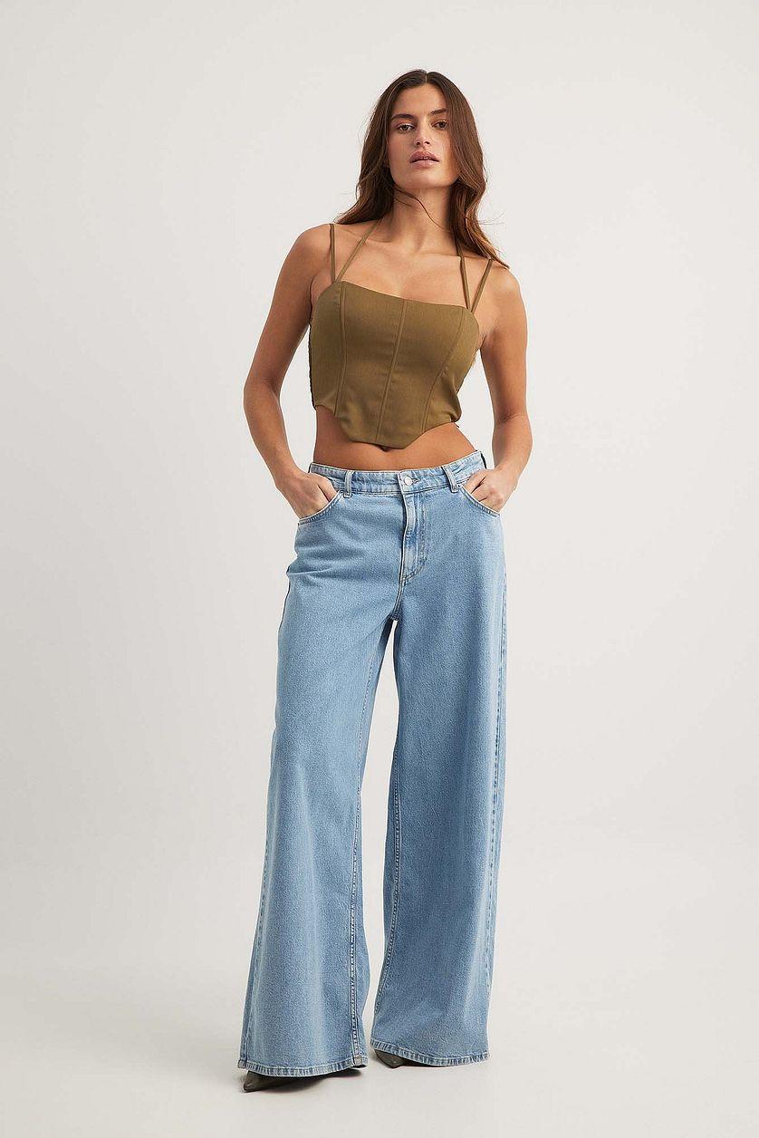 Smock Back Strap Detail Corset Top Product Image