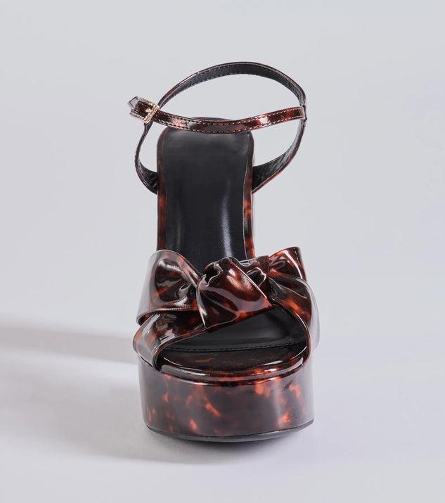 Chic Impression Tortoise Print Platform Knot Heels Product Image