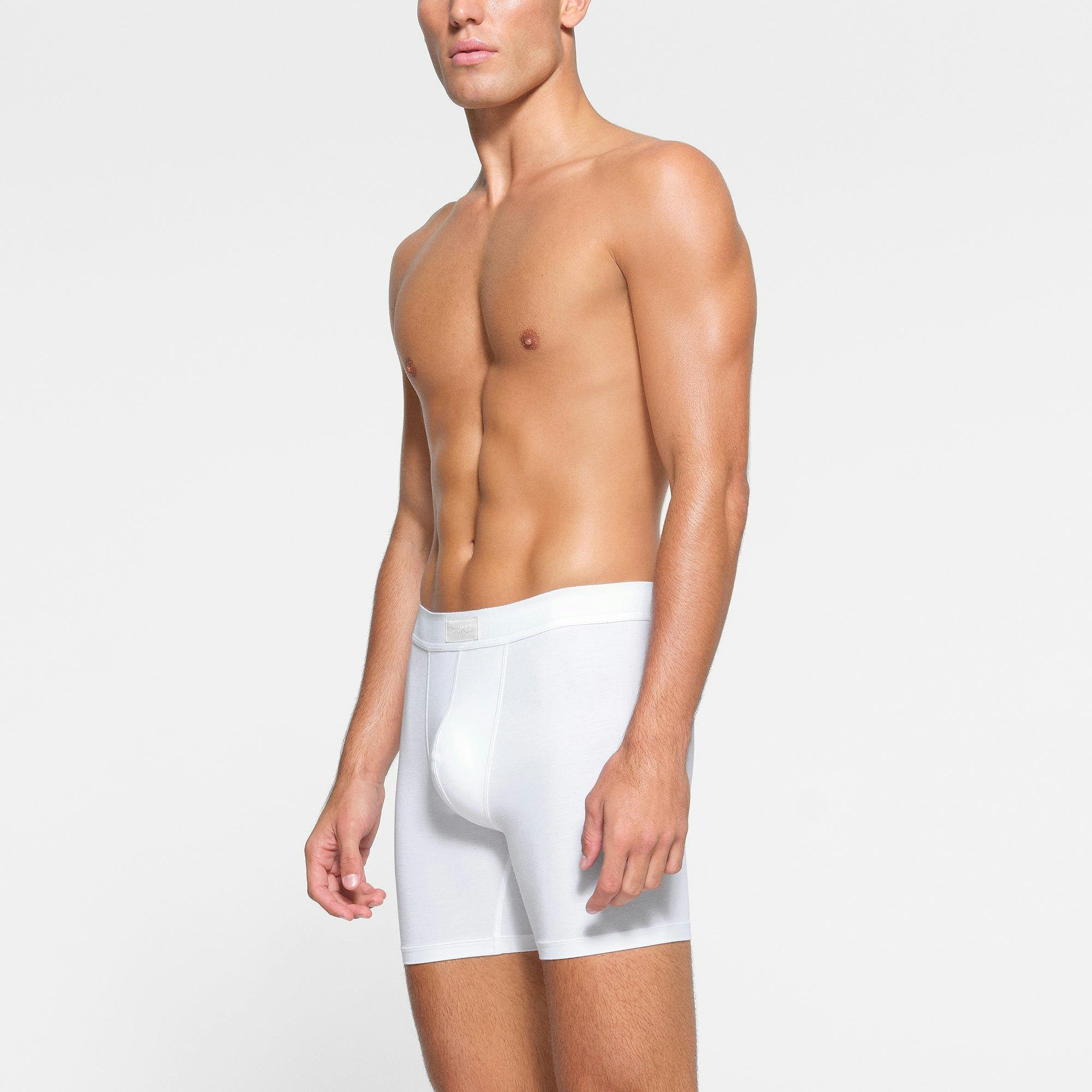 SKIMS COTTON MENS 5" BOXER BRIEF 3-PACK | CHALK Product Image