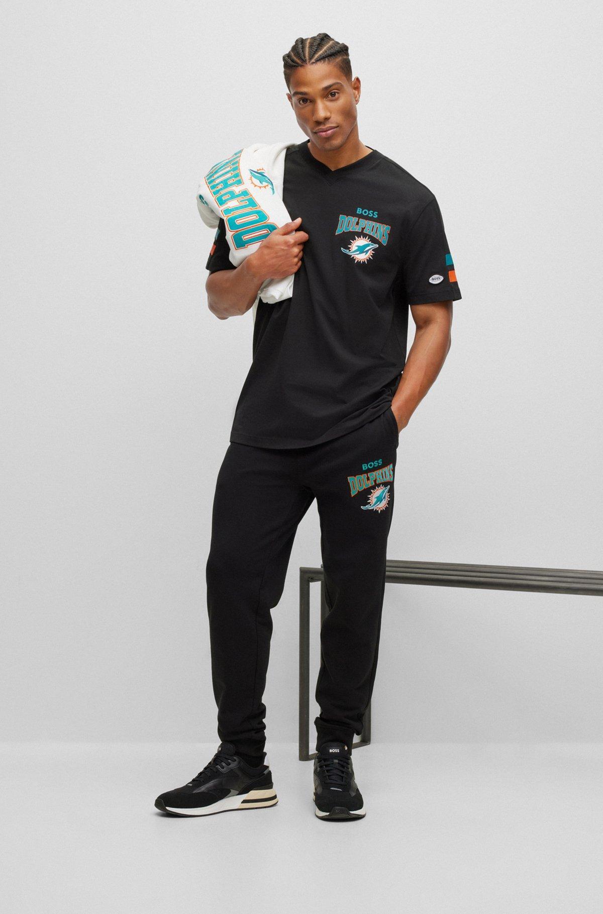BOSS x NFL cotton-blend T-shirt with collaborative branding Product Image