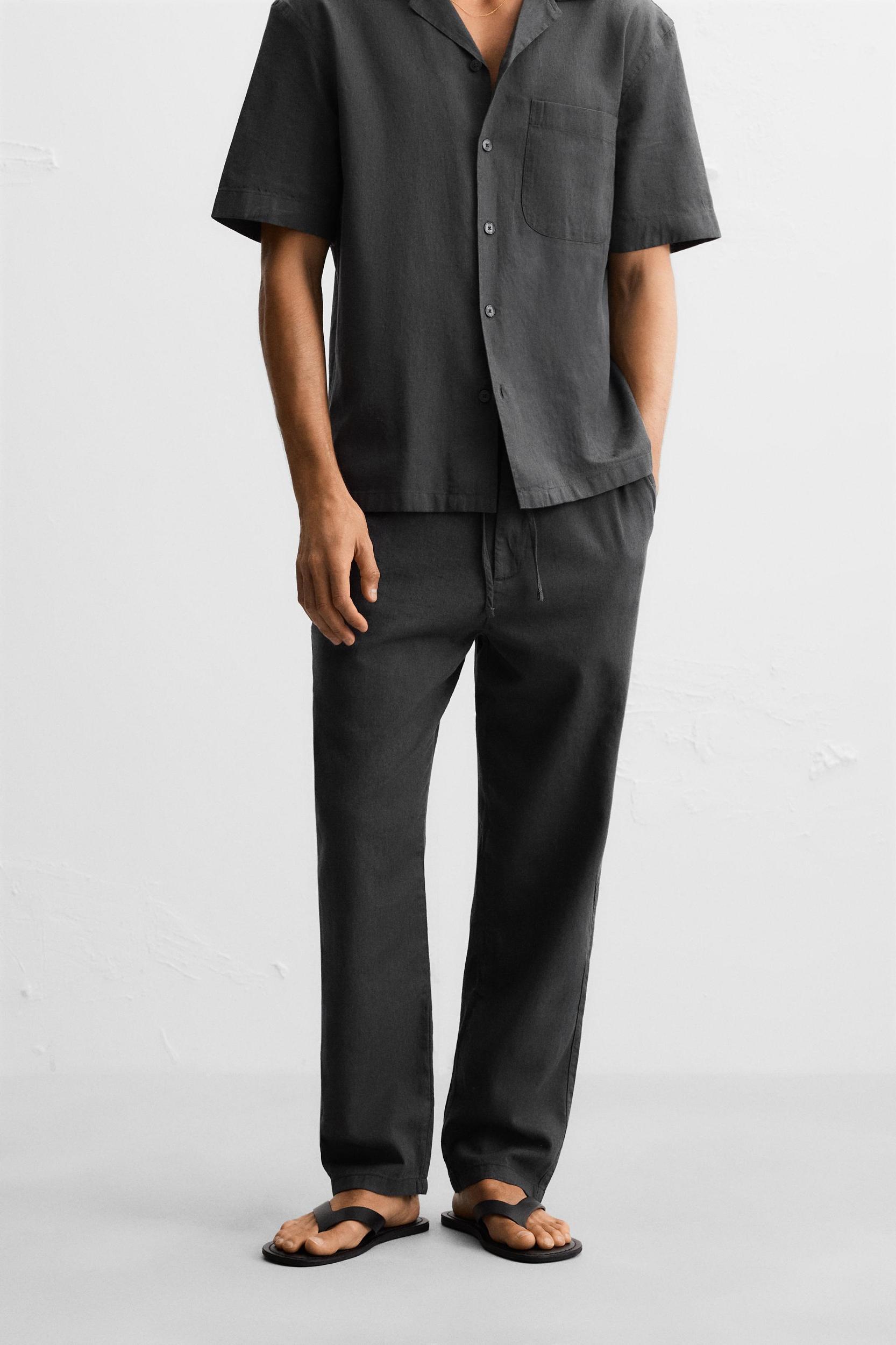 COTTON LINEN PANTS Product Image