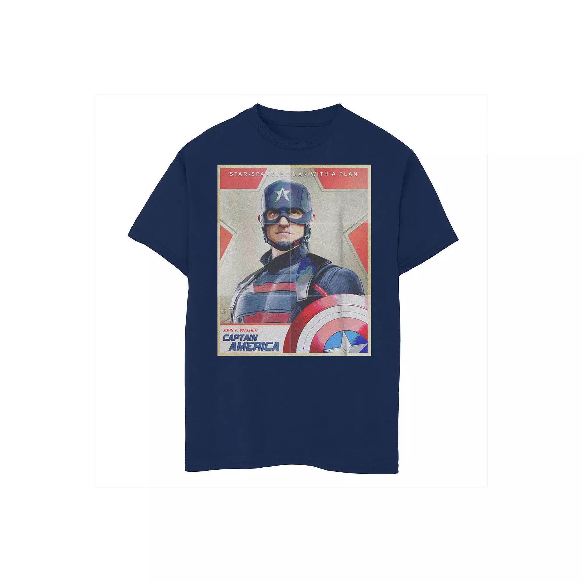 Boys 8-20 Marvel Falcon Winter Soldier Captain America Man With A Plan Tee, Boy's, Size: XS, Blue Product Image