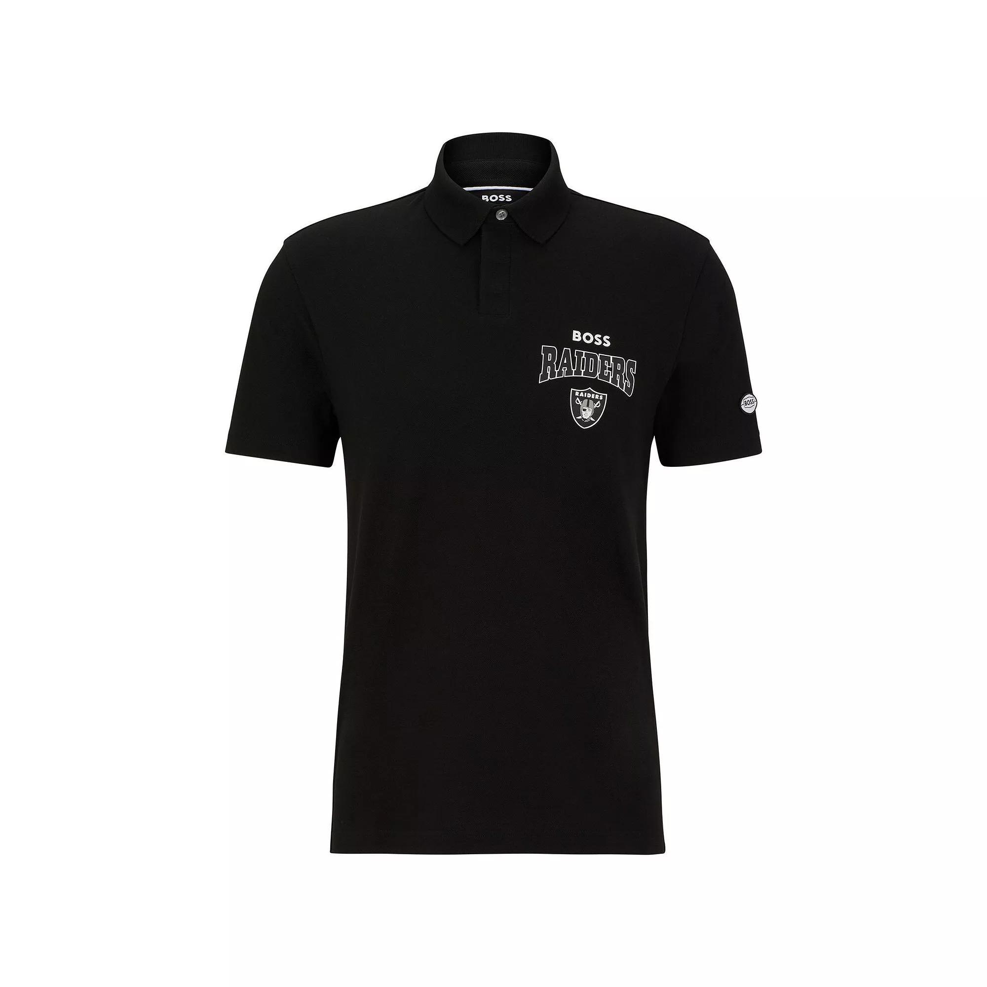 Men's BOSS X NFL  Black/White Las Vegas Raiders Punter Polo, Size: 2XL, Lvr Black Product Image
