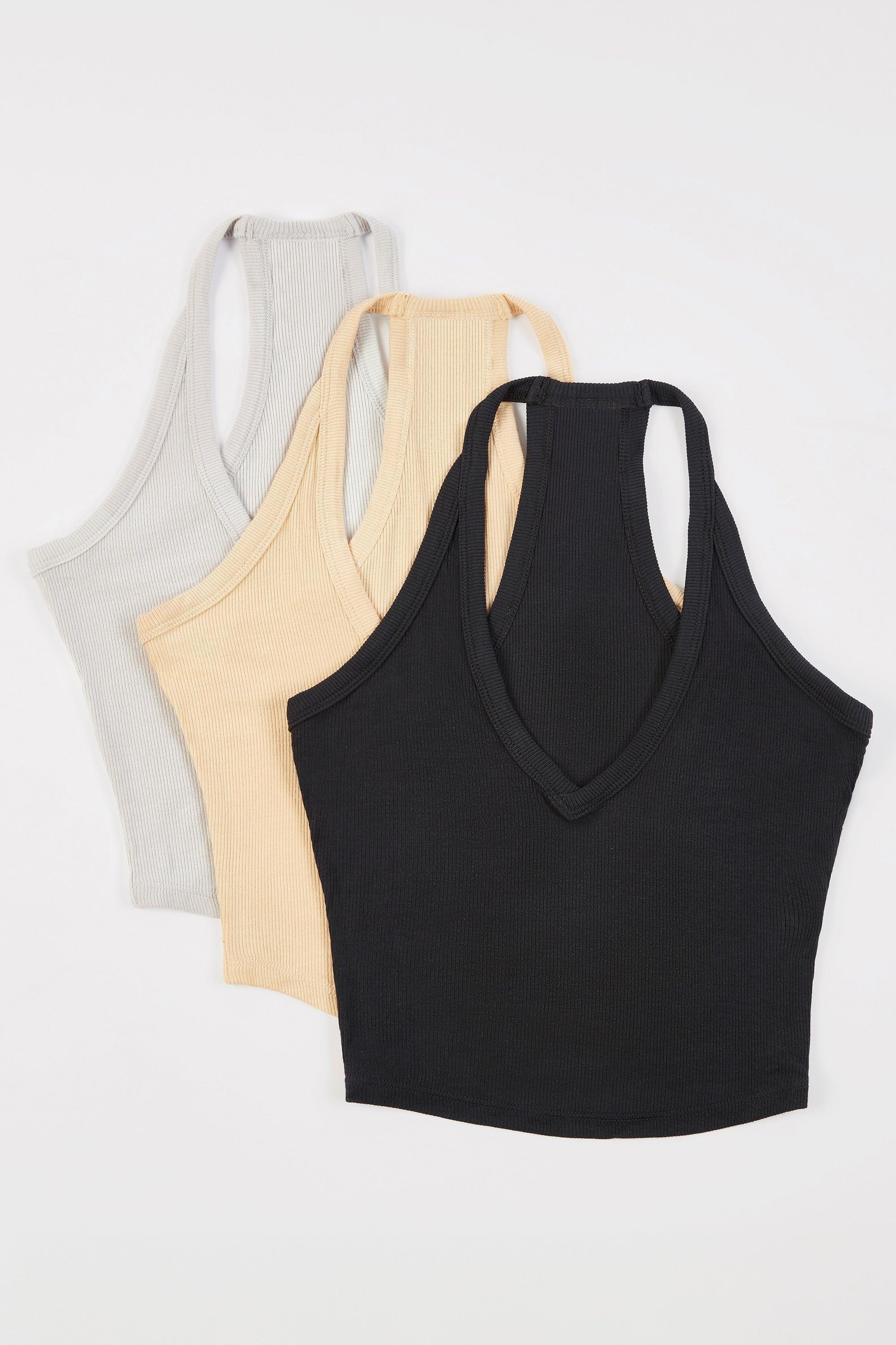Modal Rib V Neck Tank Top Bundle Female Product Image
