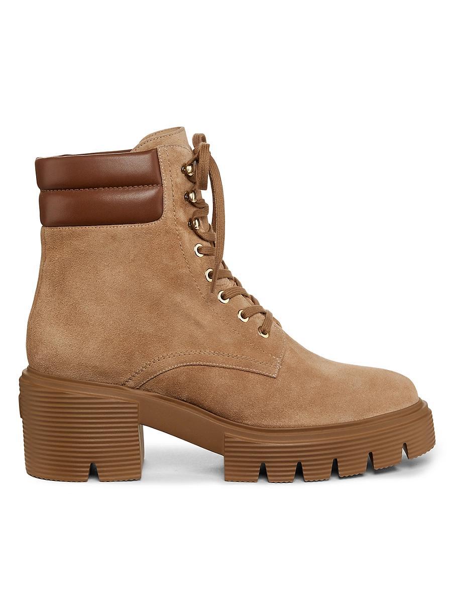 Womens Soho 70MM Lace-Up Suede Booties Product Image