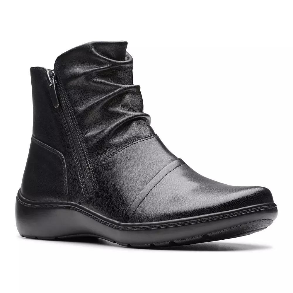 Clarks® Cora Pace Women's Leather Boots, Size: 6.5, Black Product Image