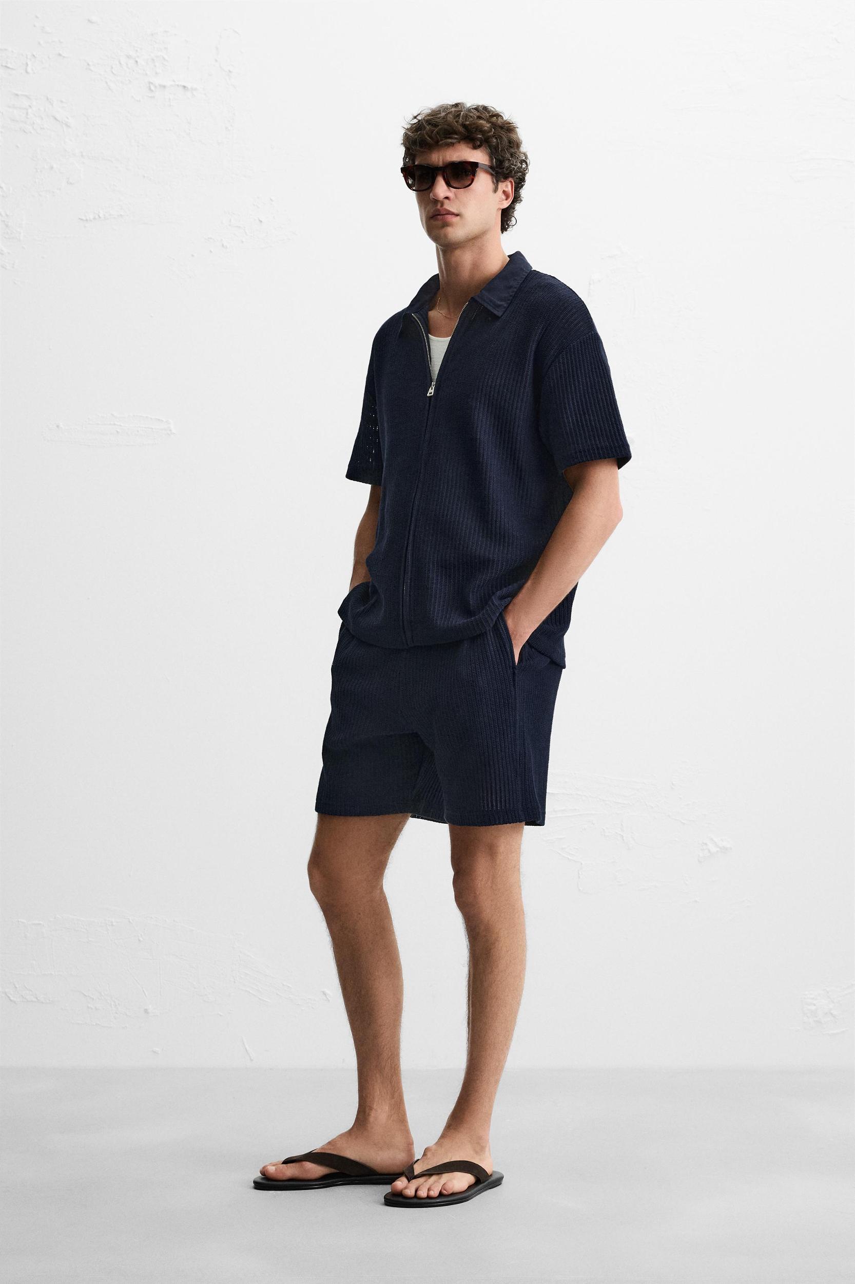 OPEN WEAVE TEXTURED SHORTS Product Image