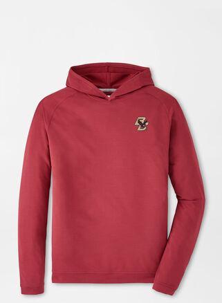Peter Millar Mens Boston College Pine Performance Hoodie | Color: Maroon | Size: S | BC Product Image