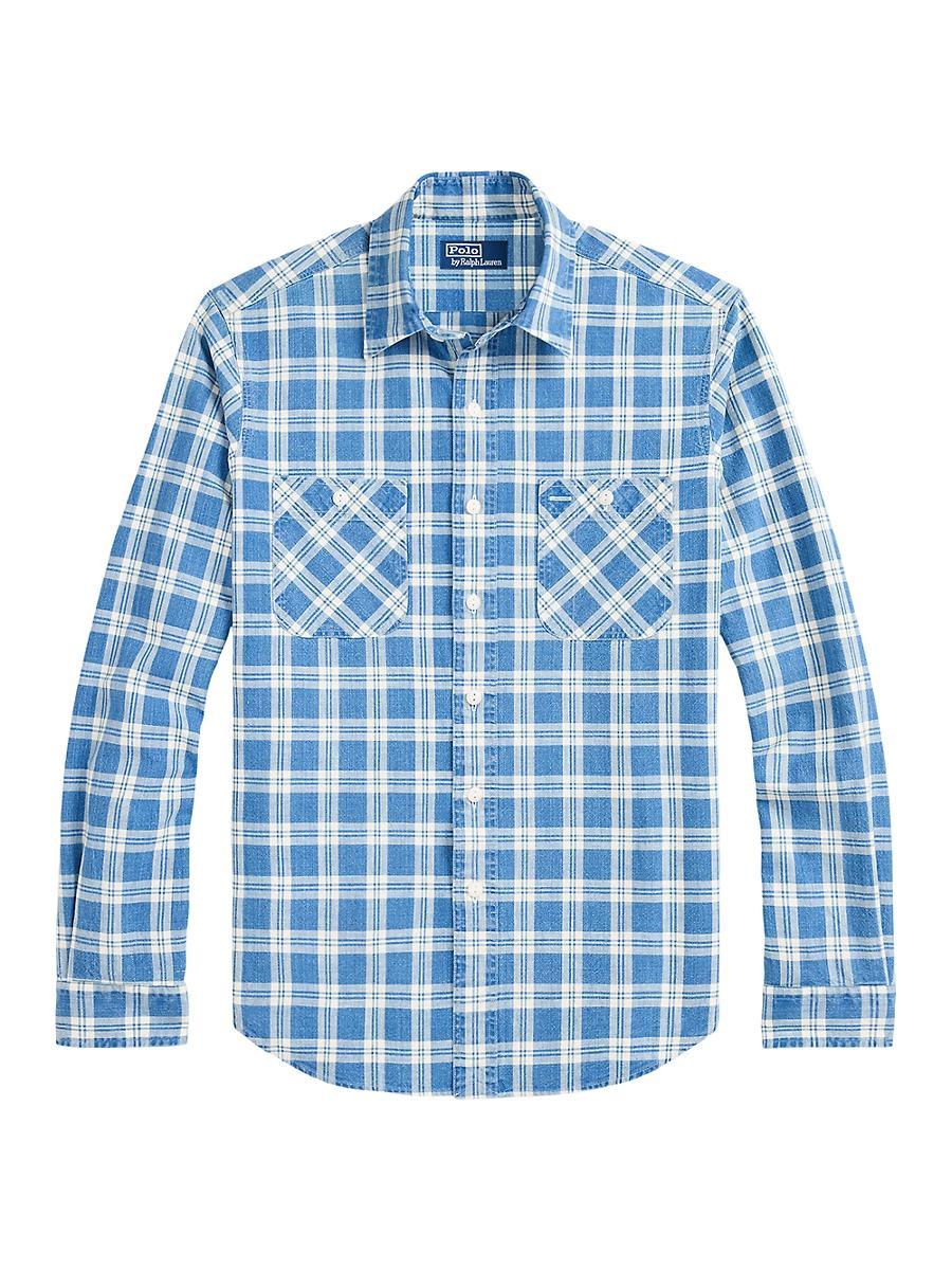 Mens Plaid Two-Pocket Sport Shirt Product Image