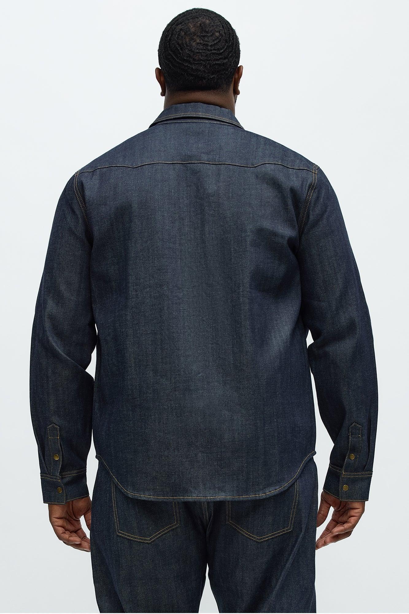 Raw Selvedge Western Denim Shirt - Indigo Product Image