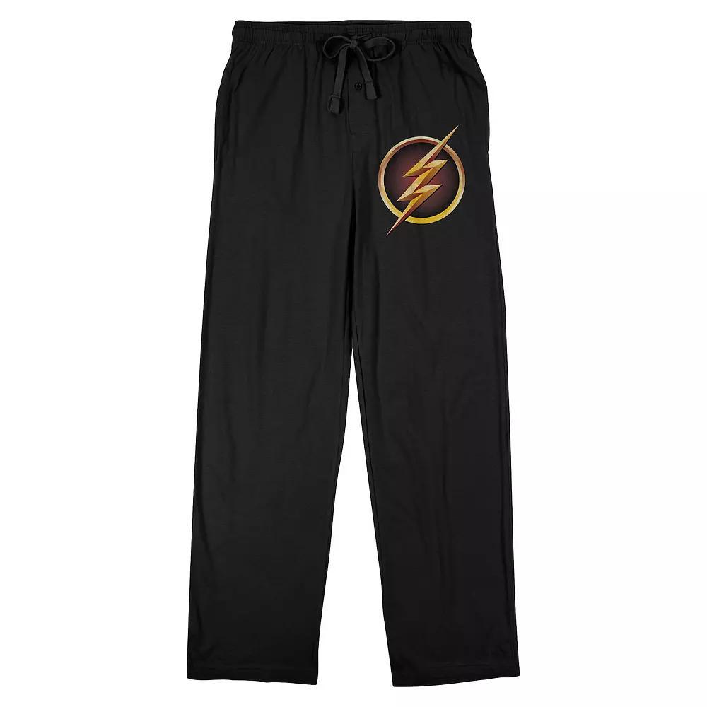 Men's The Flash Logo Print Sleep Pants, Size: Small, Black Product Image