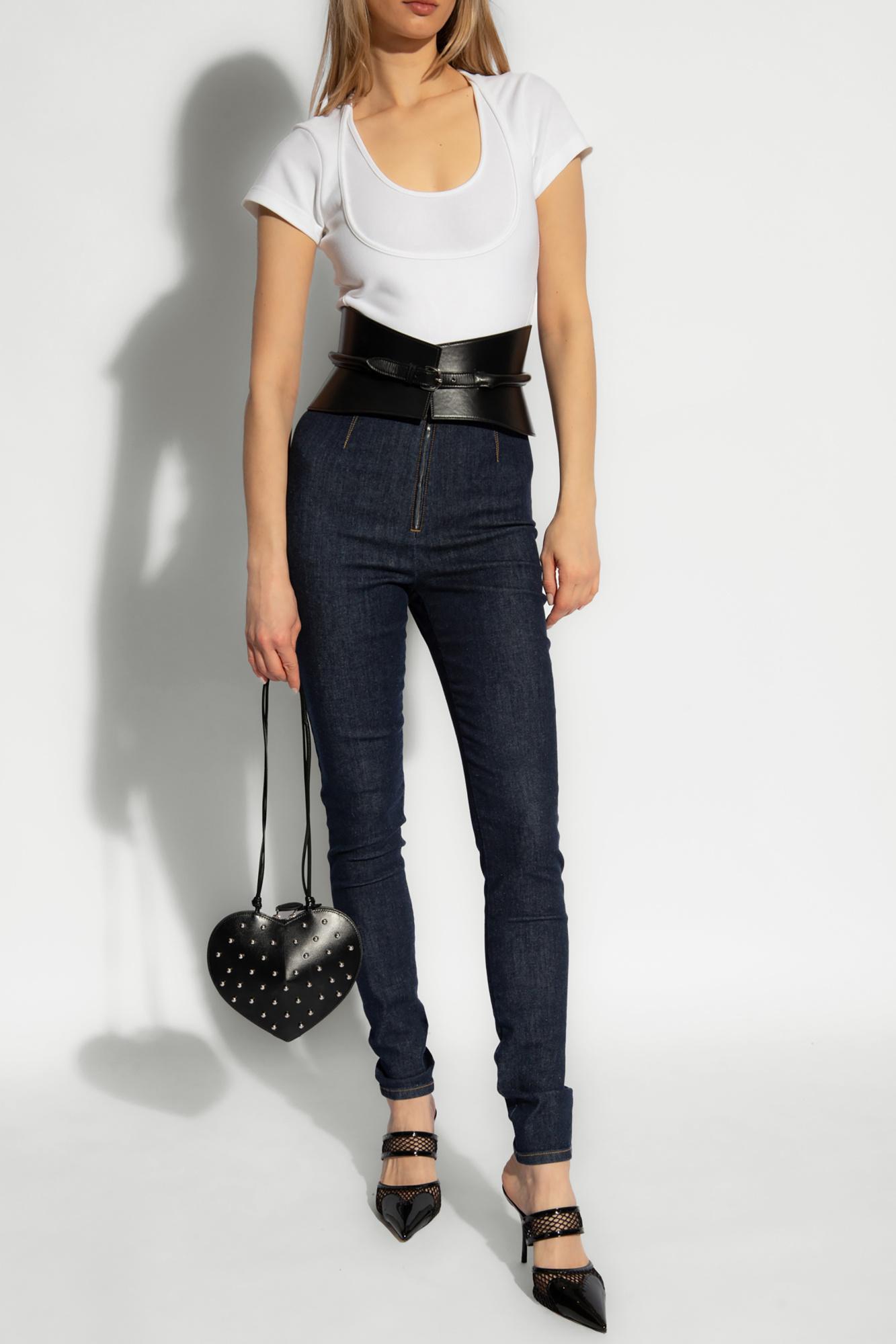ALAÏA T-shirt Bodysuit In White Product Image