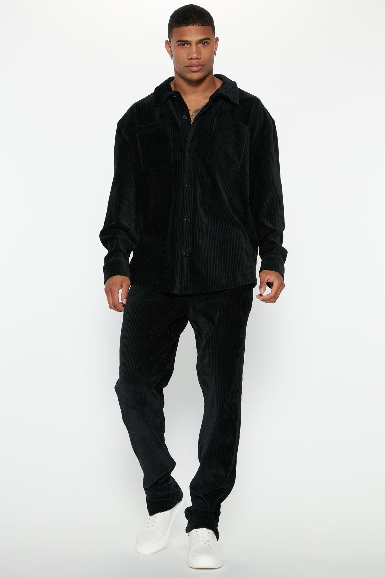 Luxury Knit Ribbed Shirt - Black Product Image