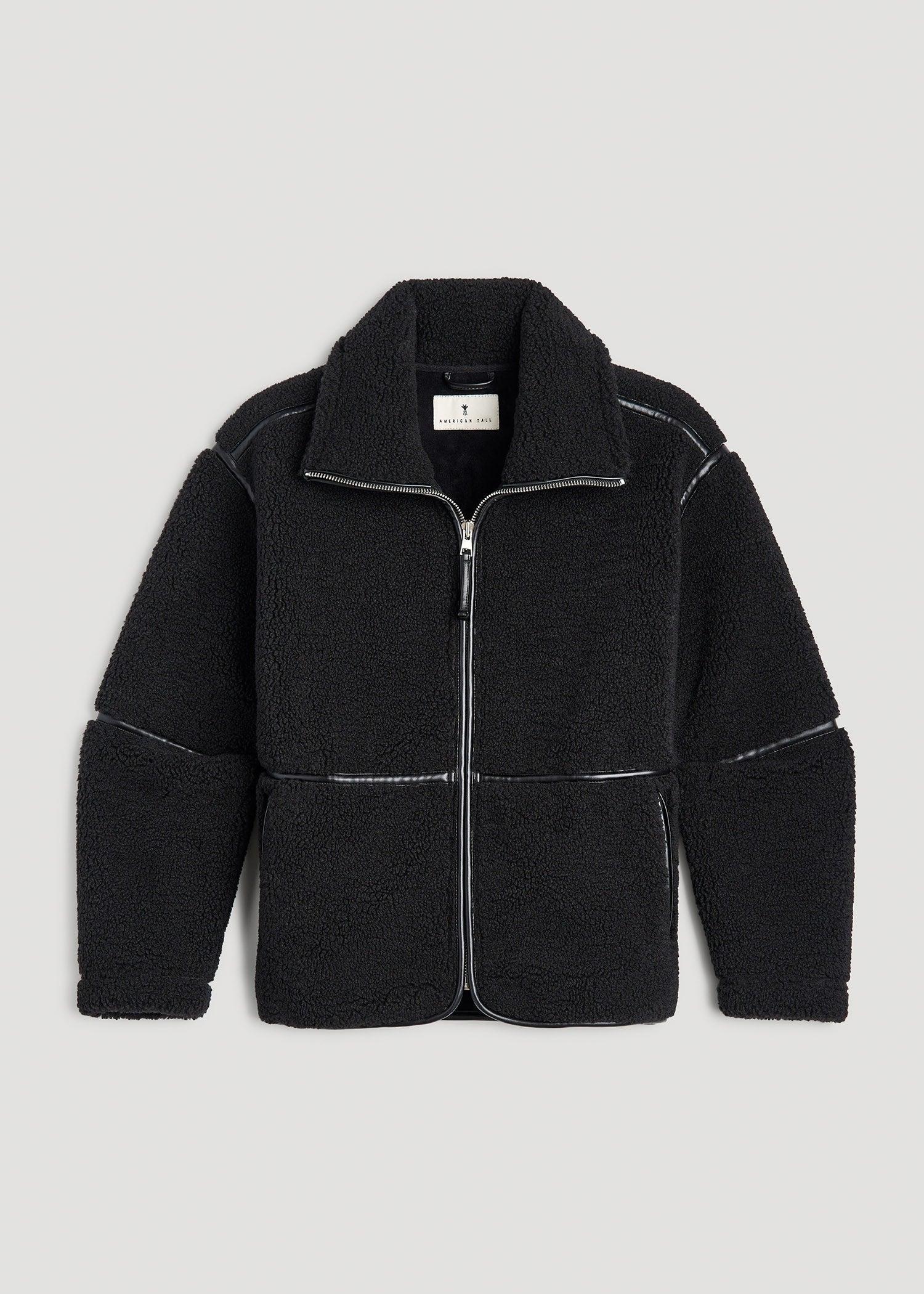 Relaxed Shearling Jacket for Tall Women in Black Product Image