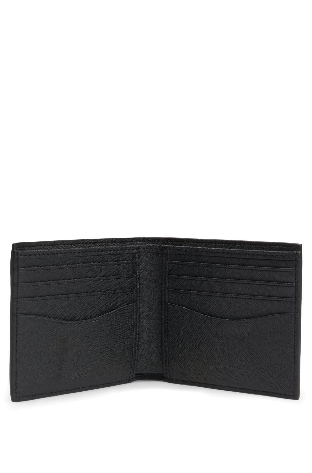 BOSS - Structured wallet with monogram print - Black Product Image