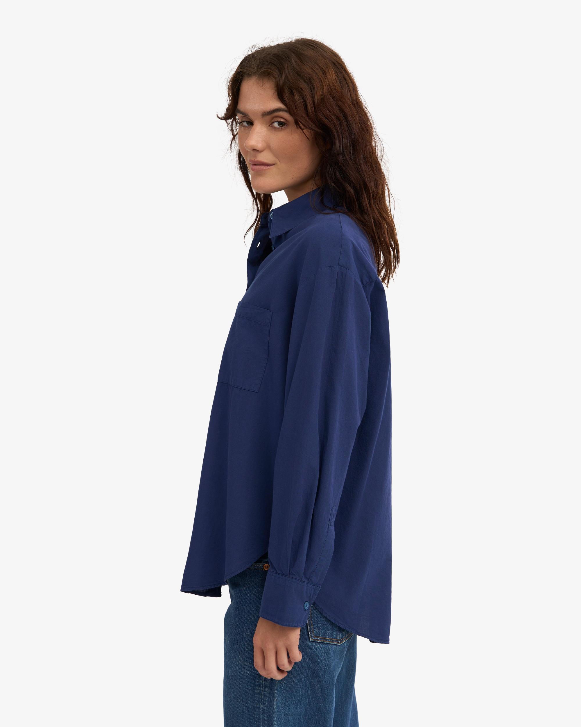 Organic Oversized Shirt - Marine Blue Product Image