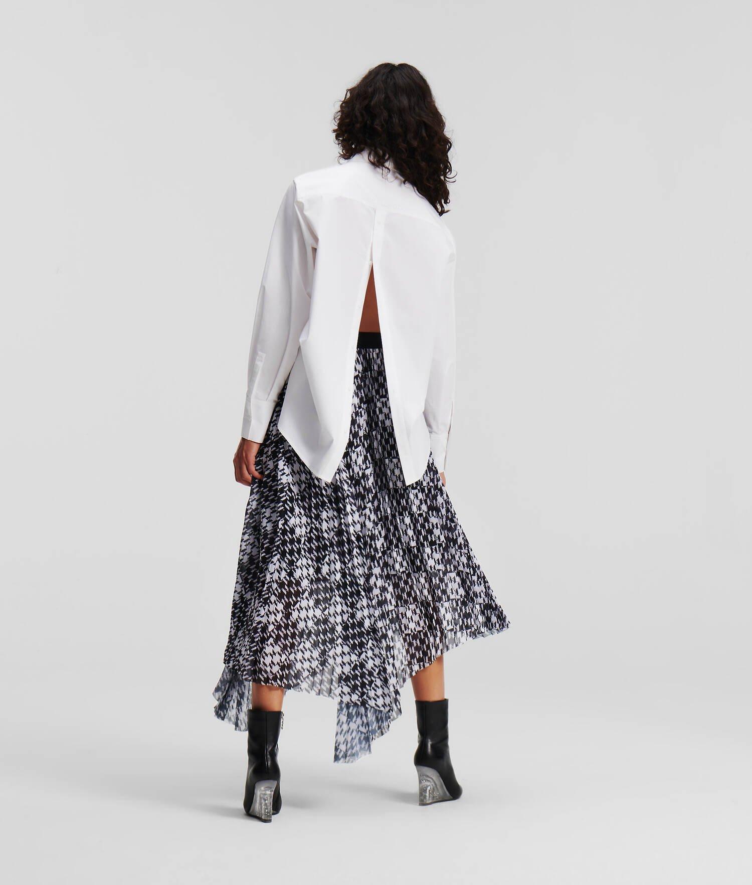 CHECKED ASYMMETRIC PLEATED SKIRT  Product Image