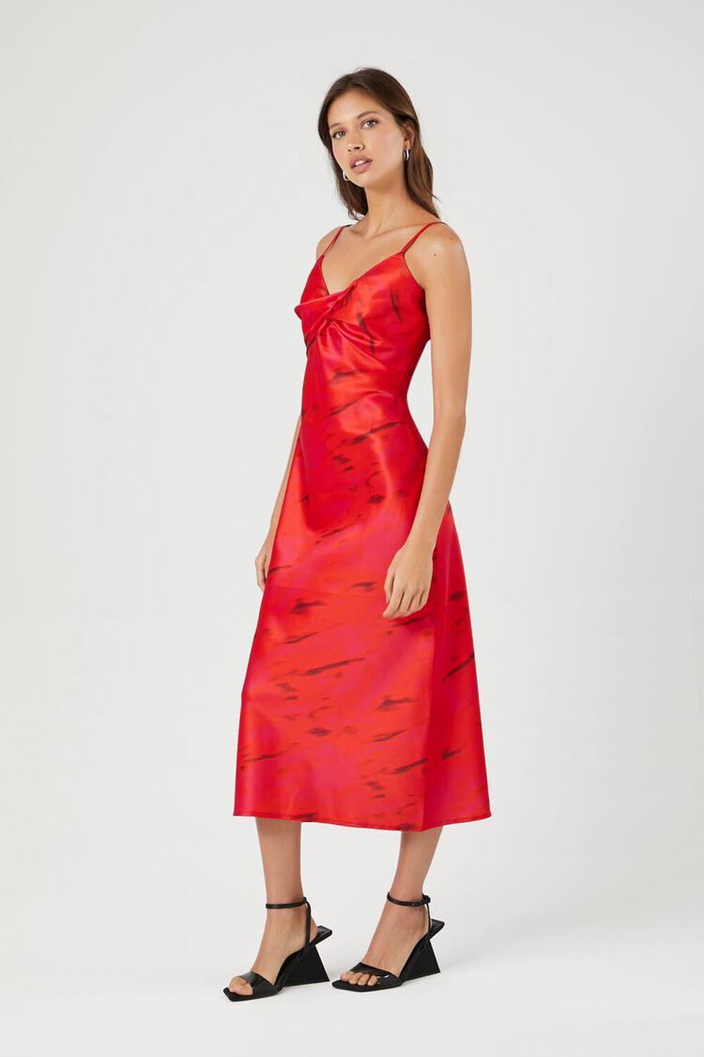 Satin Abstract Print Midi Dress | Forever 21 Product Image