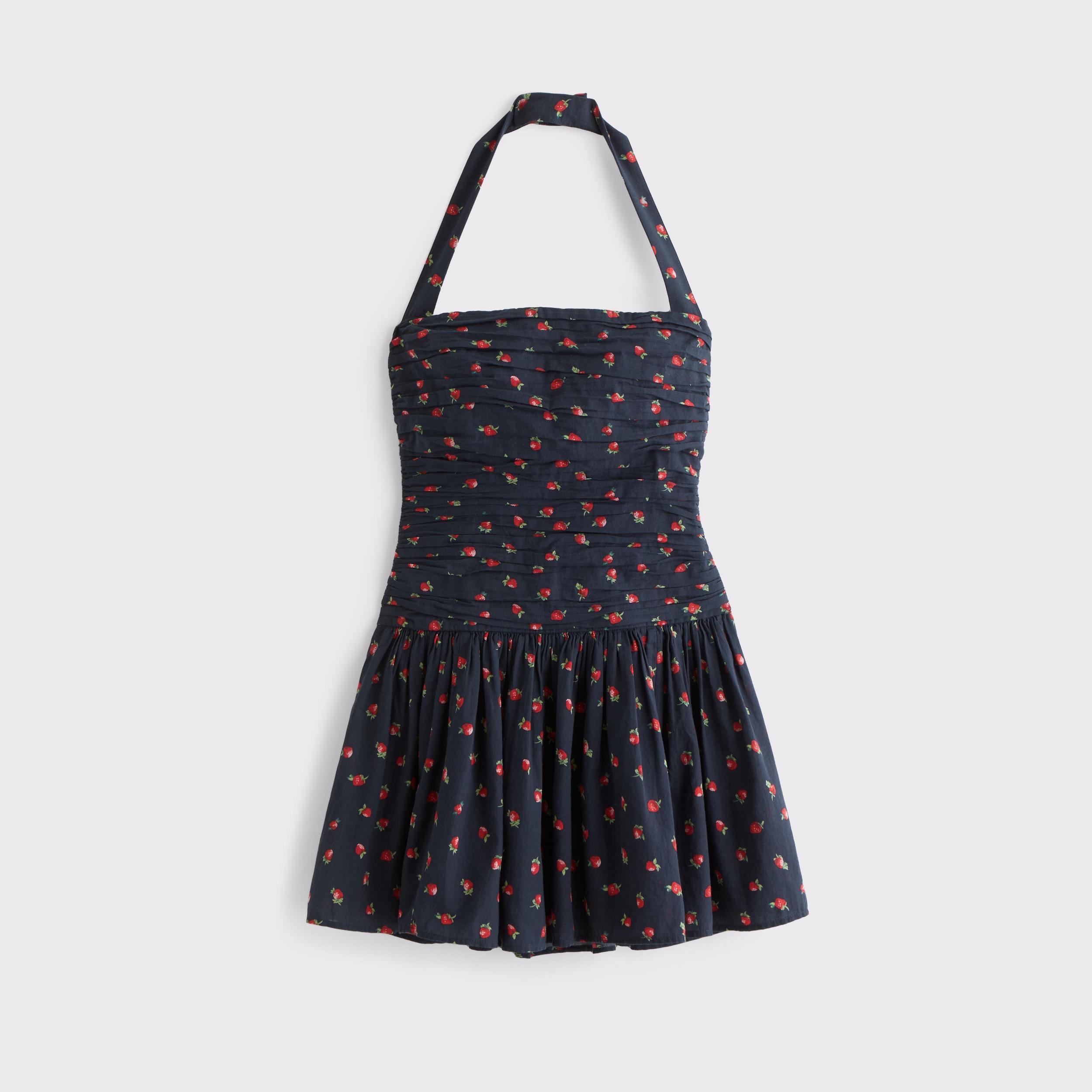 The A&F Emerson Drop-Waist Halter Mini Dress Product Image