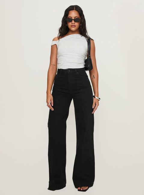 Goldie High Wide Jean True Black Product Image