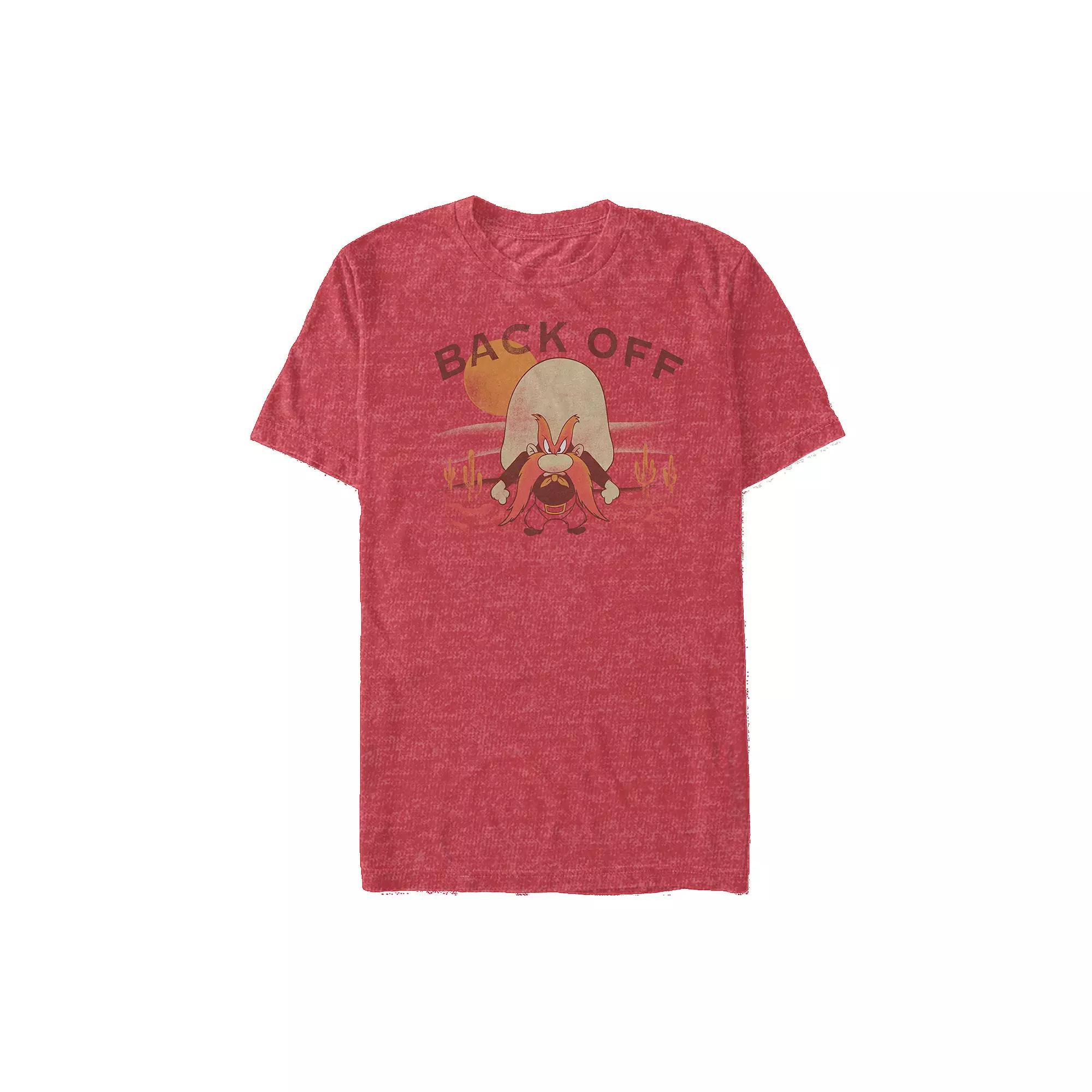 Big & Tall Looney Tunes Yosemite Sam Back Off Graphic Tee, Men's, Size: 5XL, Red Grey Product Image