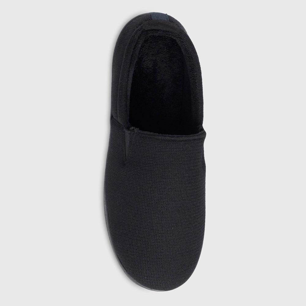 Isotoner Men's Kai Micro Textured Knit Closed Back Slippers - Black M Product Image