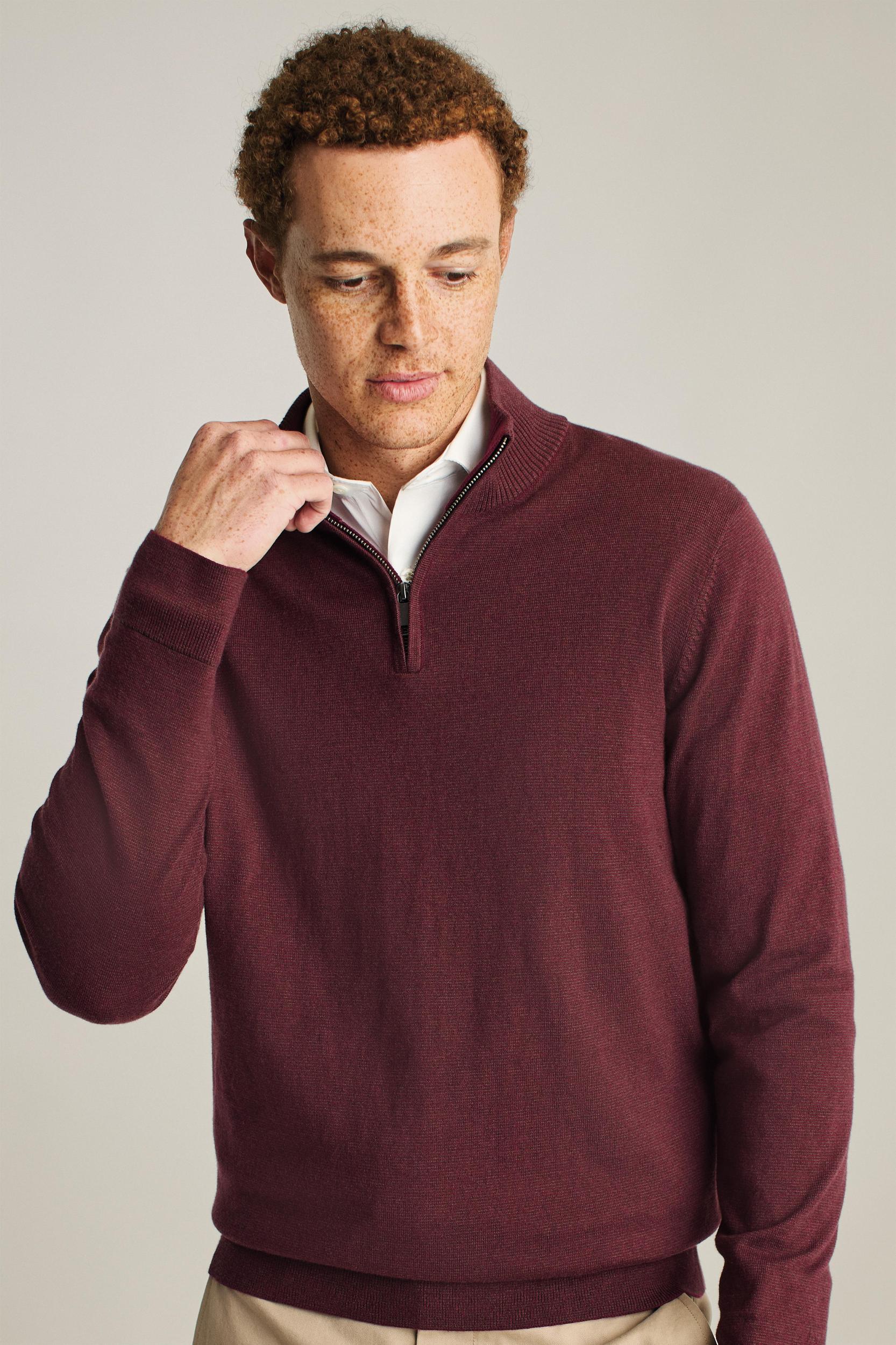 Washable Cotton Cashmere Half-Zip Product Image