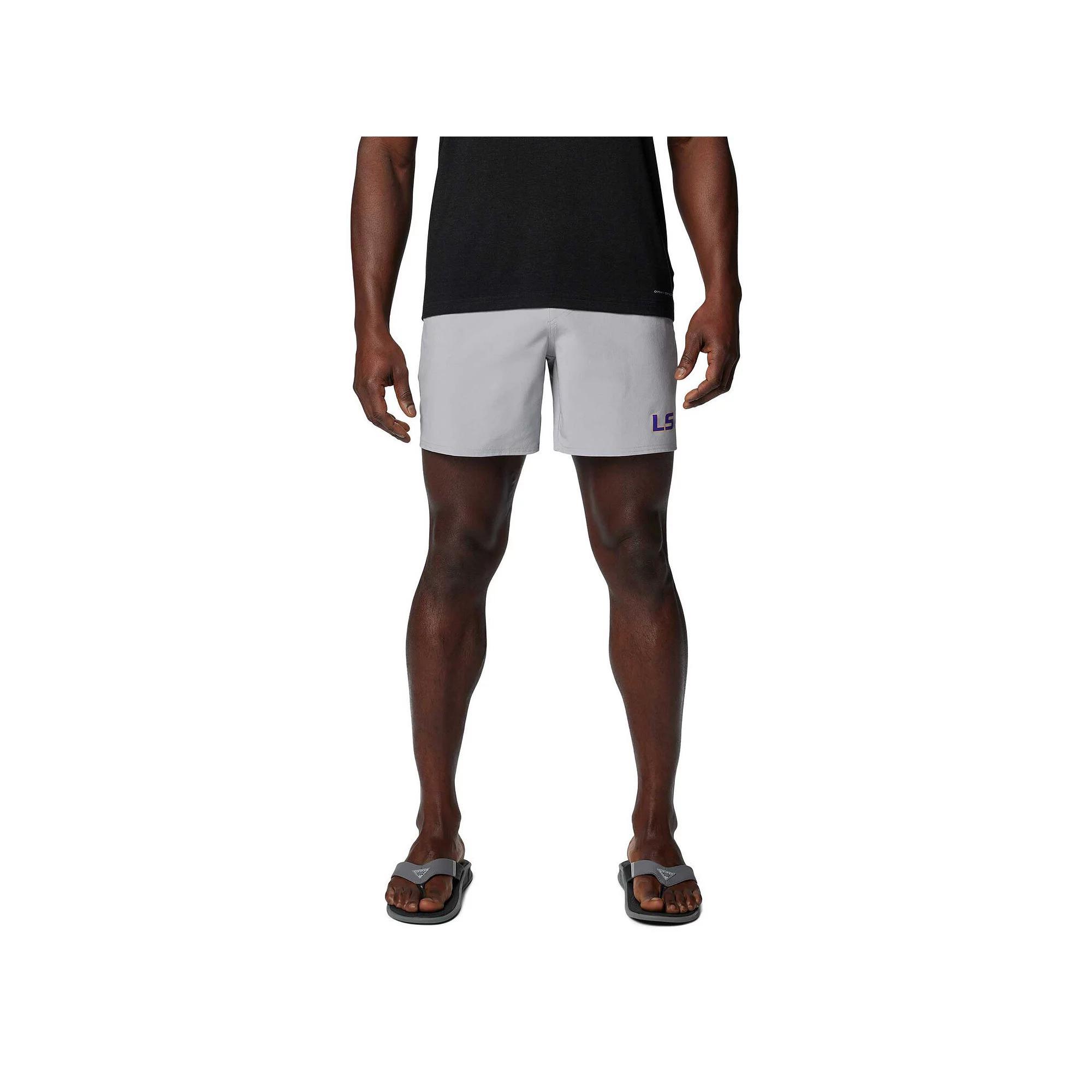 Men's Columbia Gray LSU Tigers PFG Terminal Roamer�� Omni-Shade�� Stretch Shorts, Size: 2XL, Grey Product Image